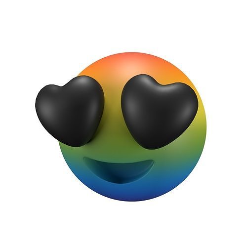 Smiling Face with Heart-Eyes 47 Low-poly 3D model
