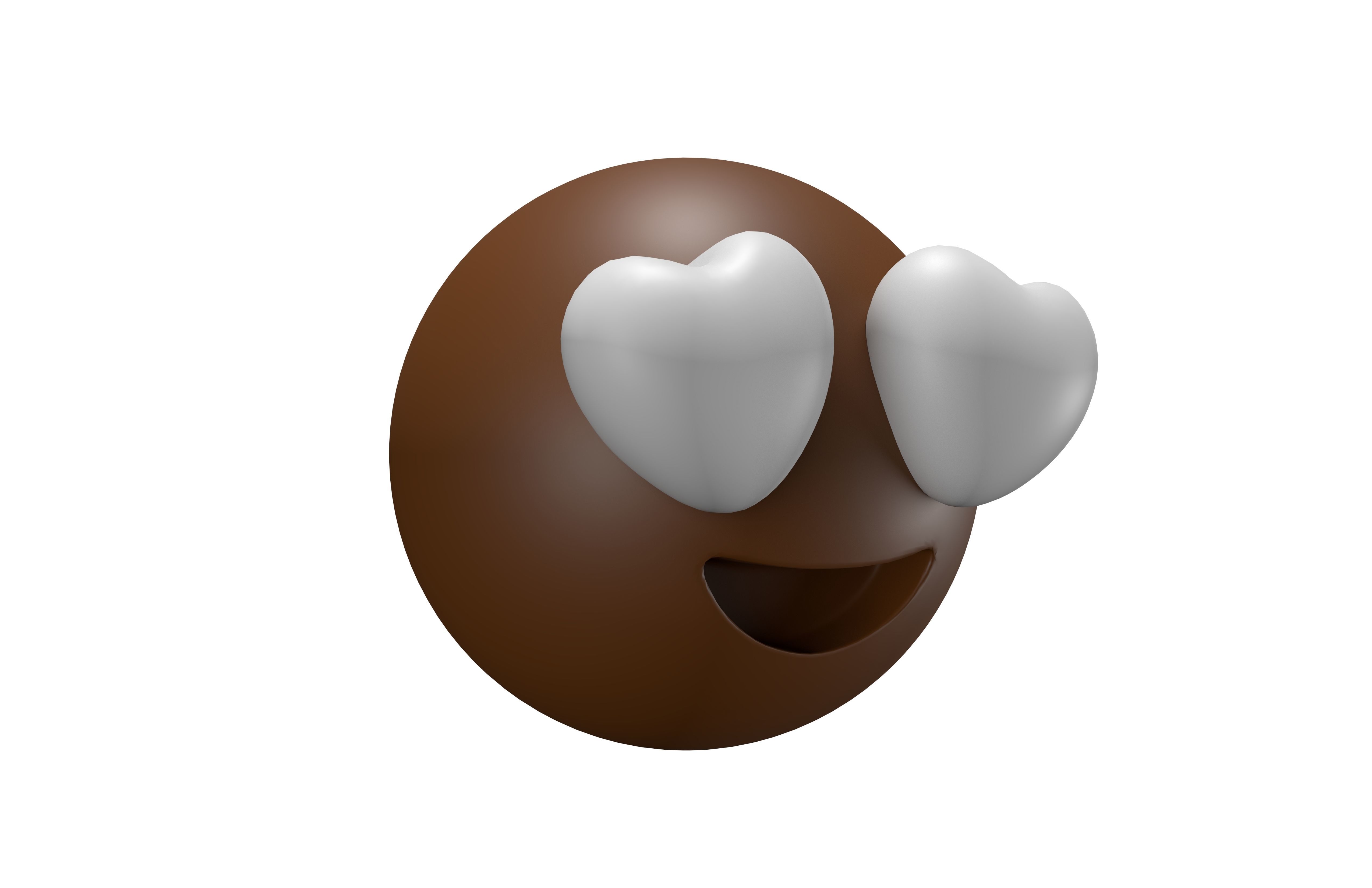Smiling Face with Heart-Eyes 52 Low-poly 3D model_3