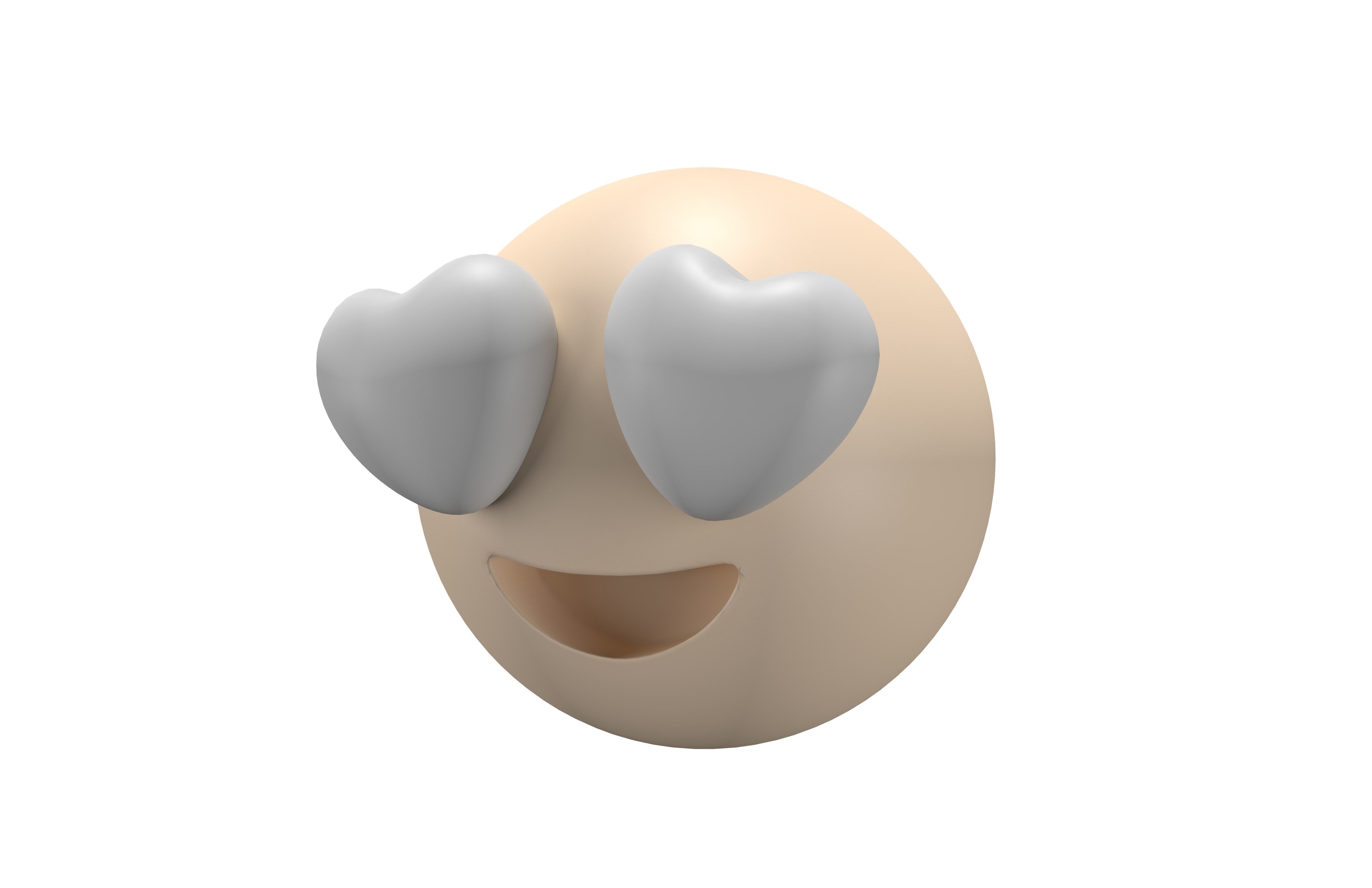Smiling Face with Heart-Eyes 50 Low-poly 3D model_1