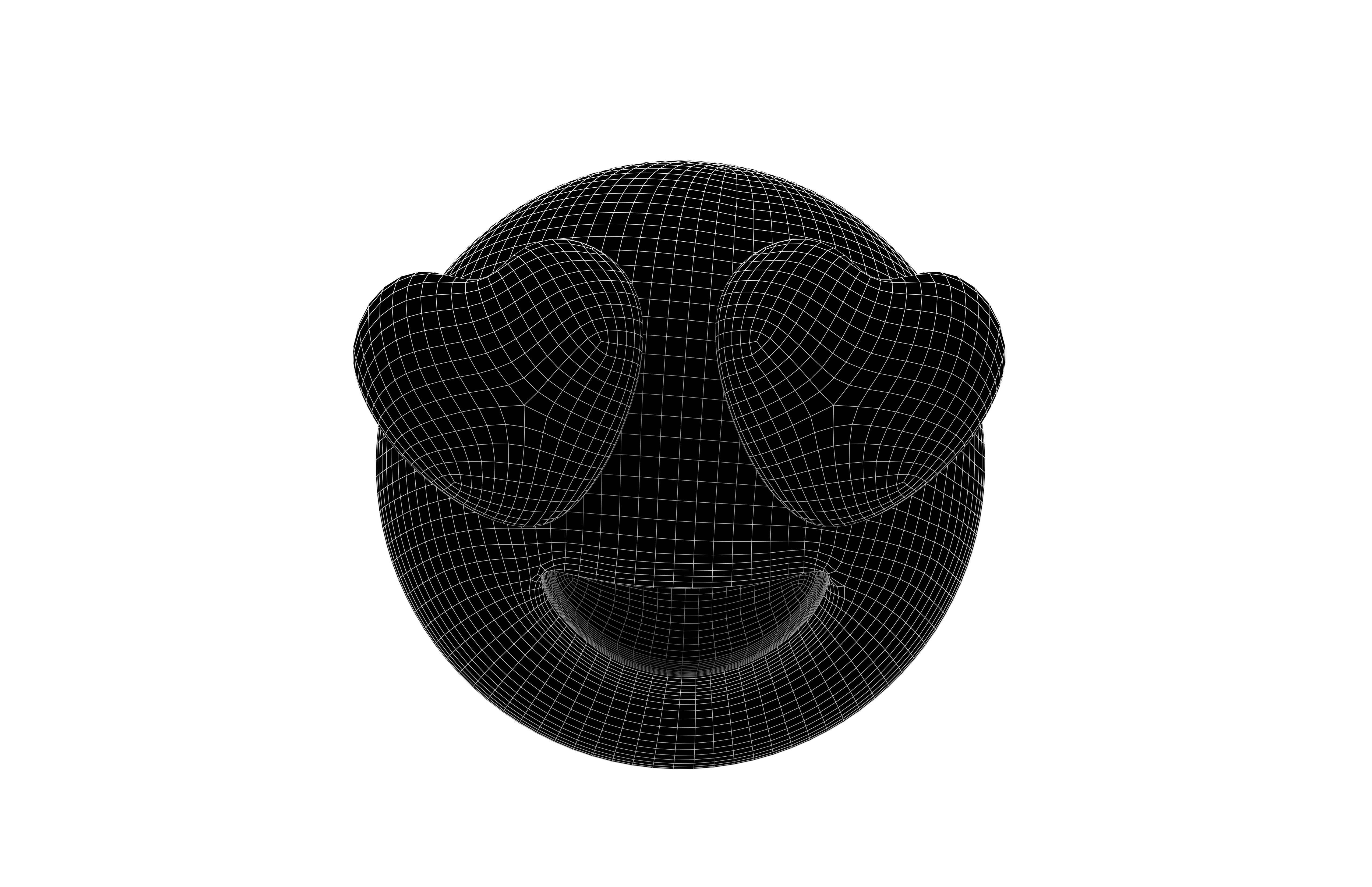 Smiling Face with Heart-Eyes 50 Low-poly 3D model_6