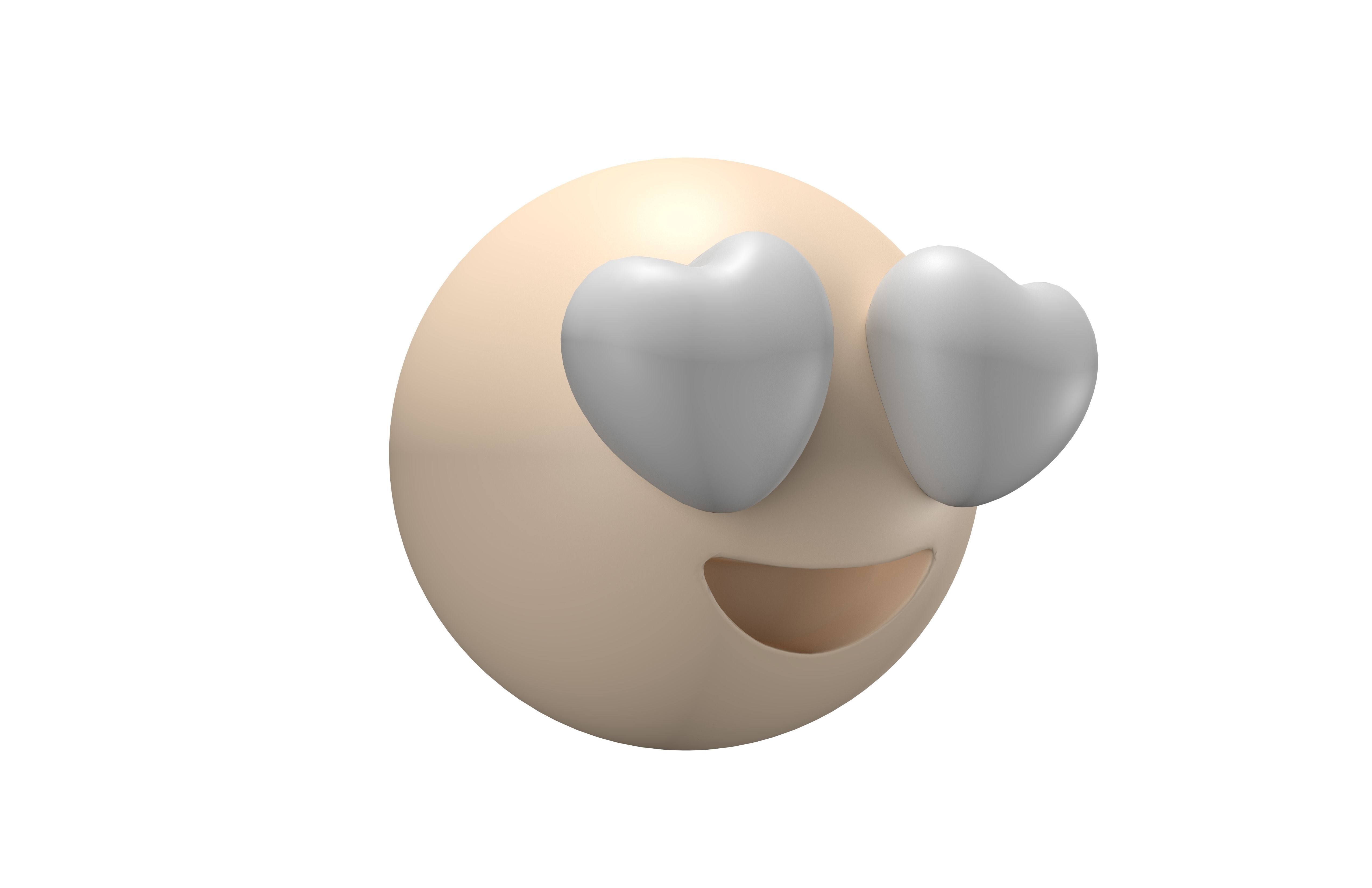 Smiling Face with Heart-Eyes 50 Low-poly 3D model_3