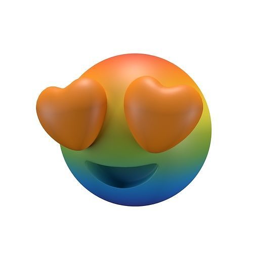 Smiling Face with Heart-Eyes 54 Low-poly 3D model