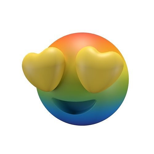Smiling Face with Heart-Eyes 55 Low-poly 3D model