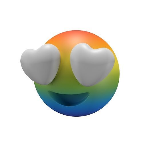 Smiling Face with Heart-Eyes 61 Low-poly 3D model
