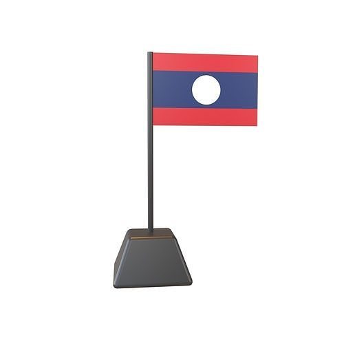 Laos Flag v1 001 v1 001 Low-poly 3D model