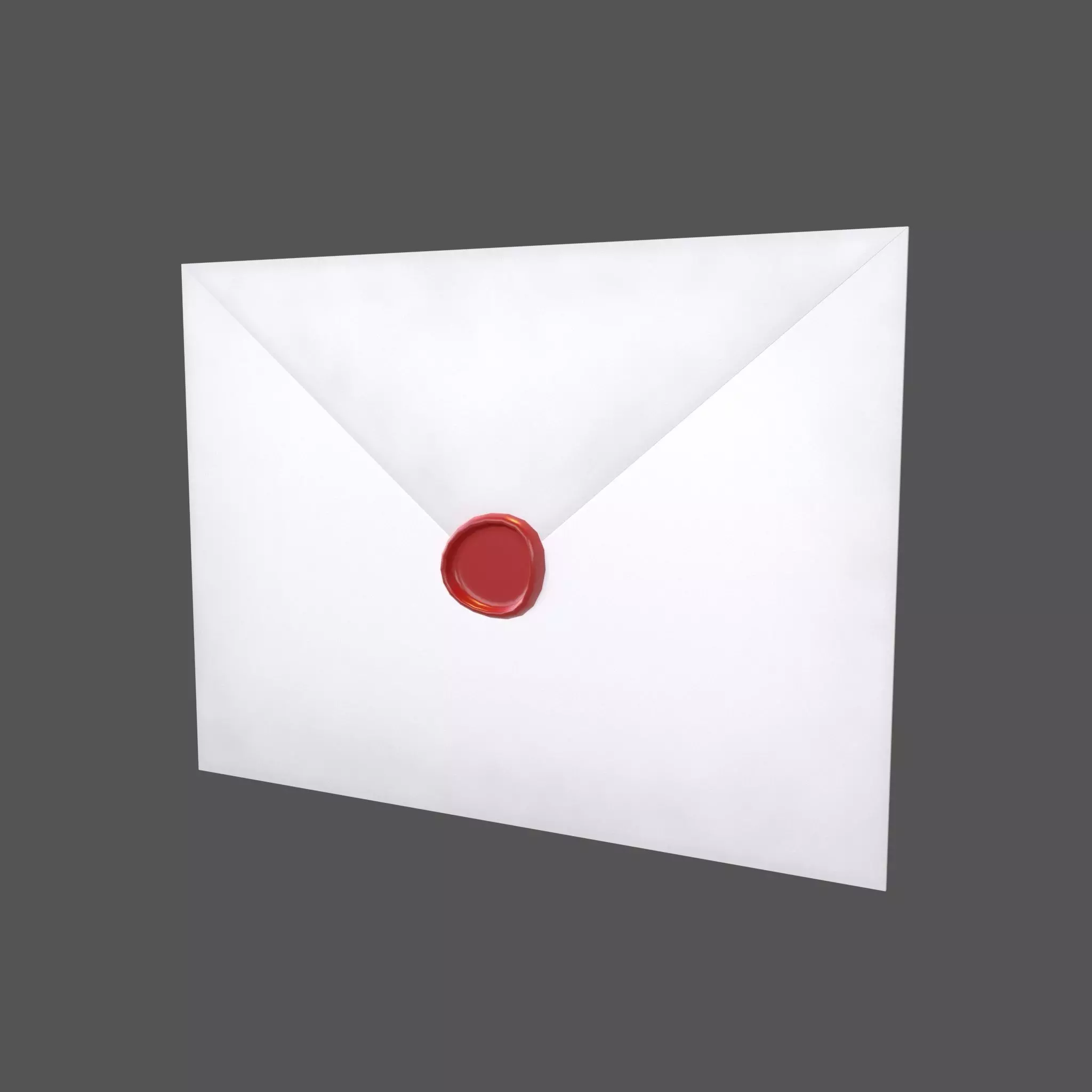 Envelope With Wax Seal v1 002 Low-poly 3D model_0