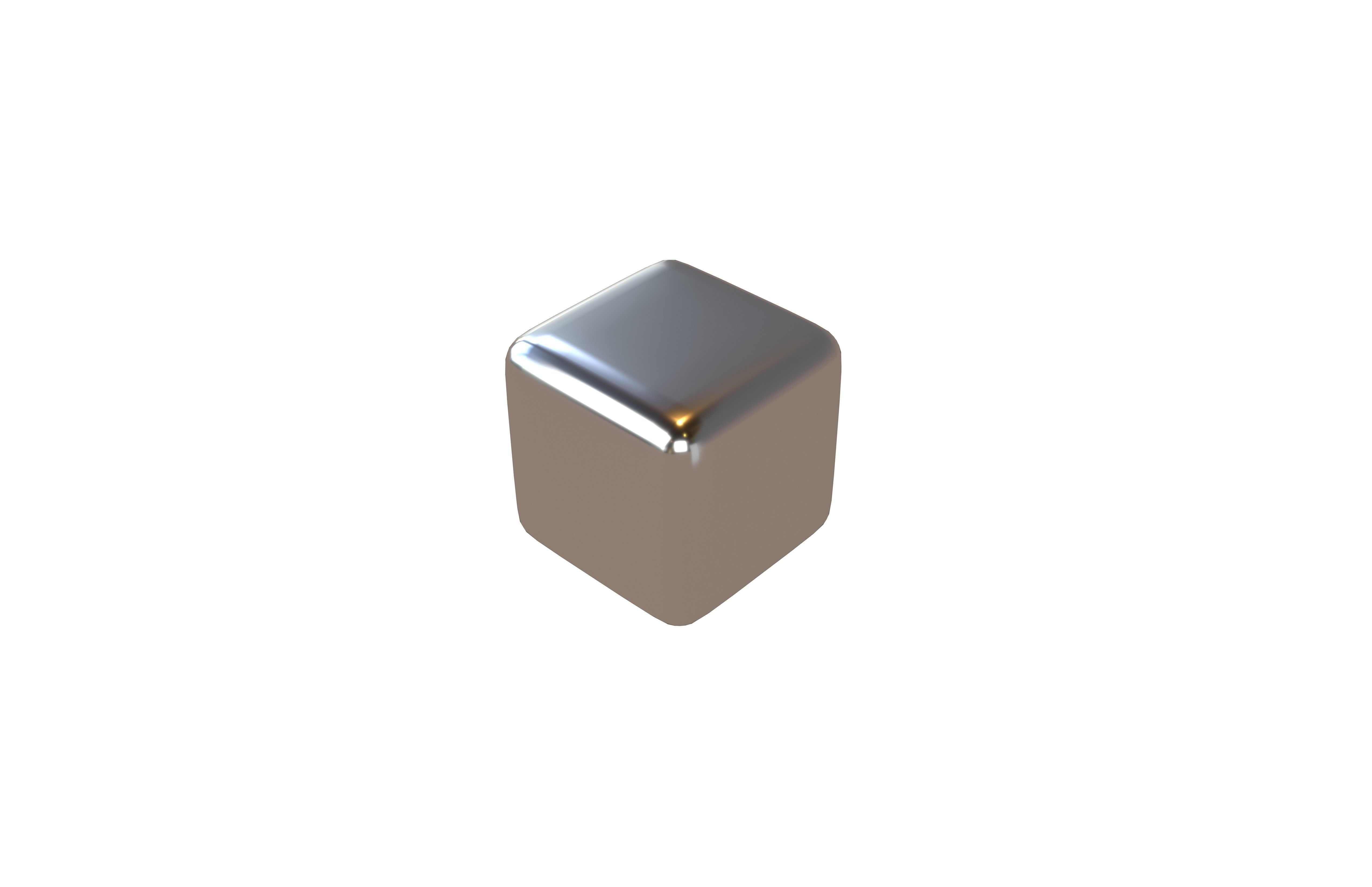 Stainless Steel Ice Cubes v1 001 Low-poly 3D model_1