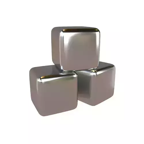 Stainless Steel Ice Cubes v2 001 Low-poly 3D model