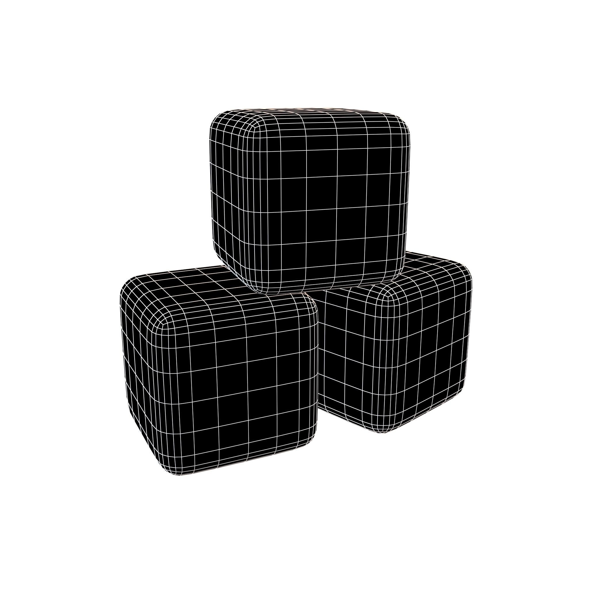 Stainless Steel Ice Cubes v2 001 Low-poly 3D model_6