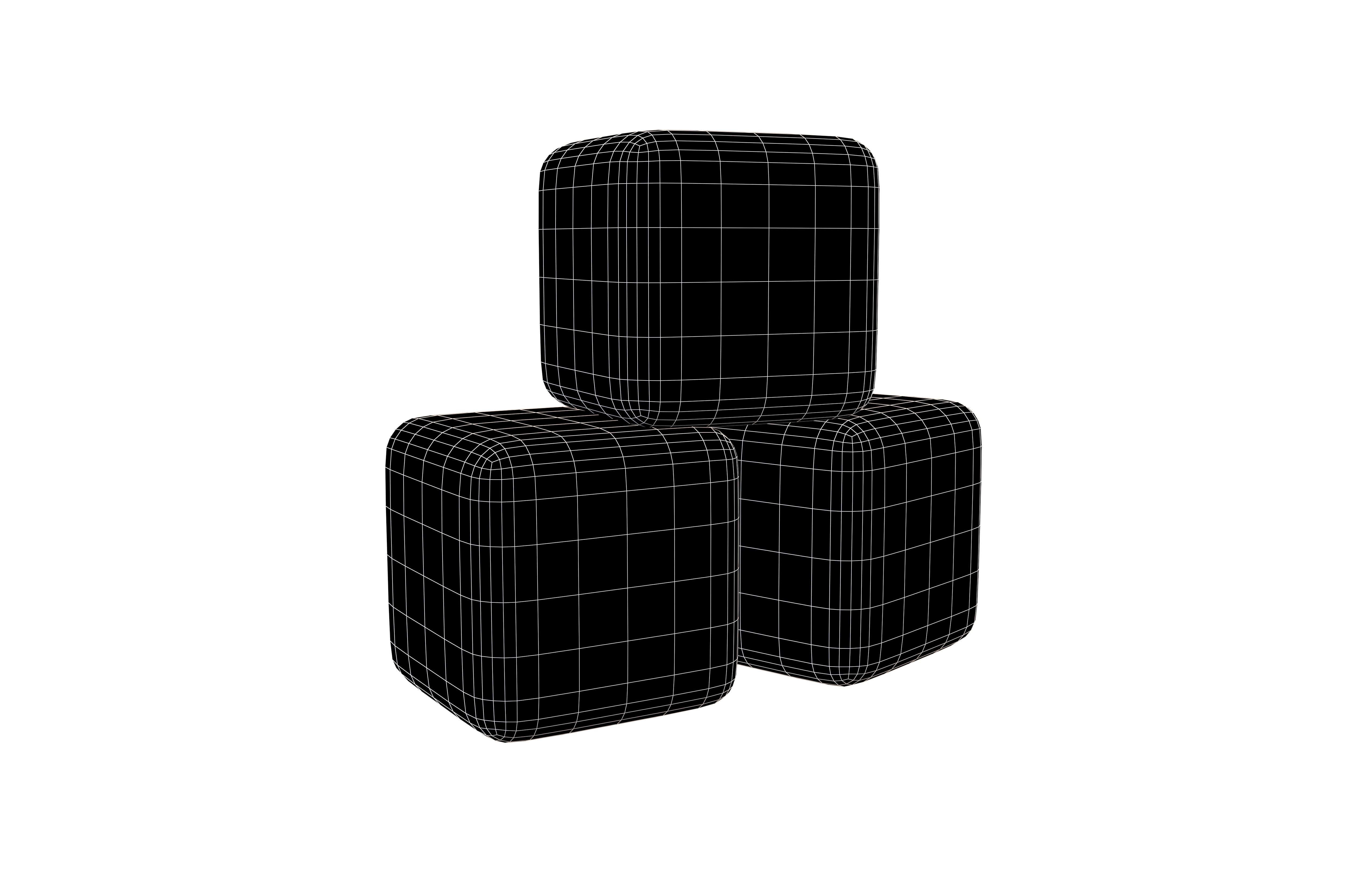 Stainless Steel Ice Cubes v2 001 Low-poly 3D model_7