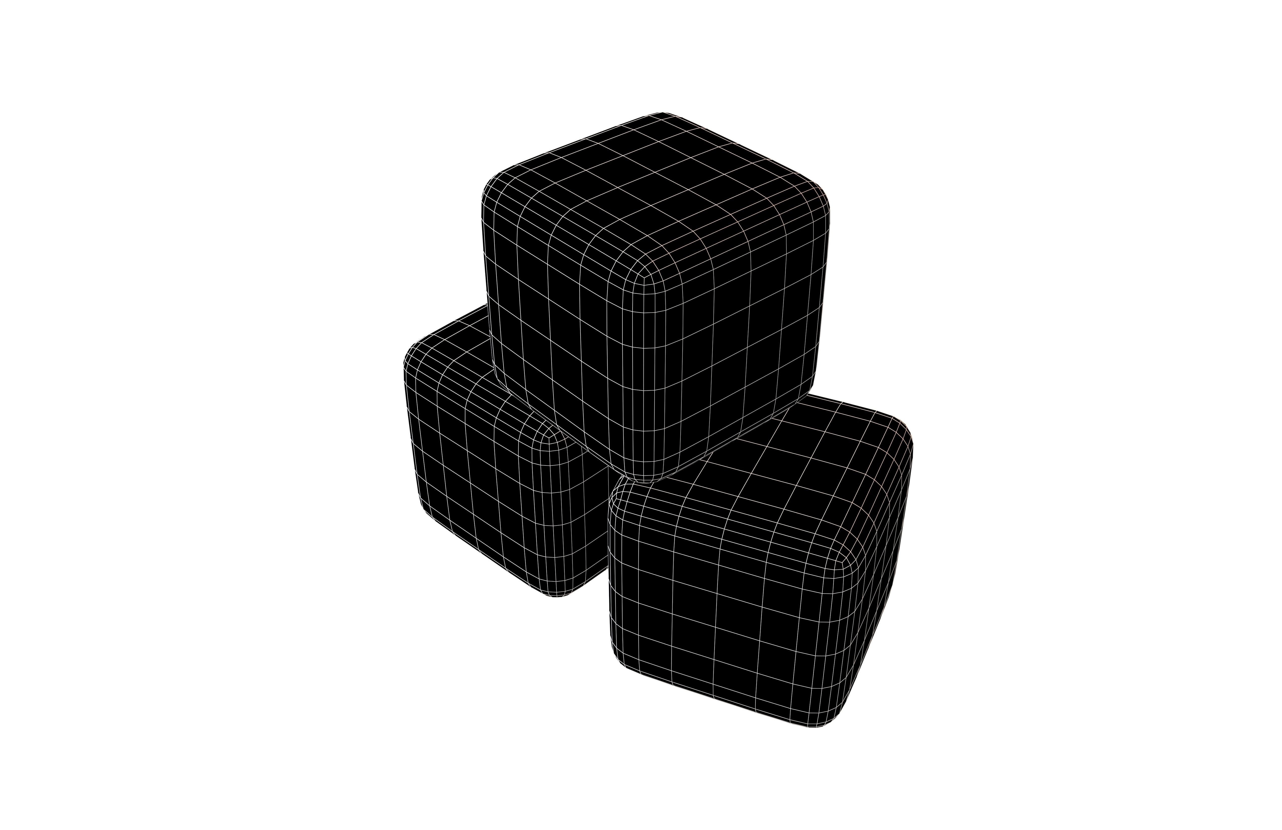 Stainless Steel Ice Cubes v2 001 Low-poly 3D model_4