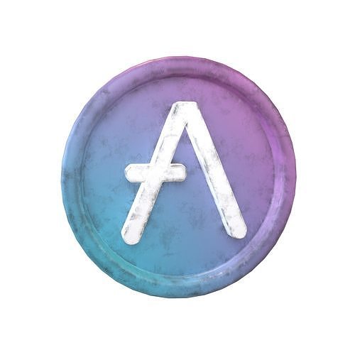 Cartoon Aave Coin v1 002 Low-poly 3D model