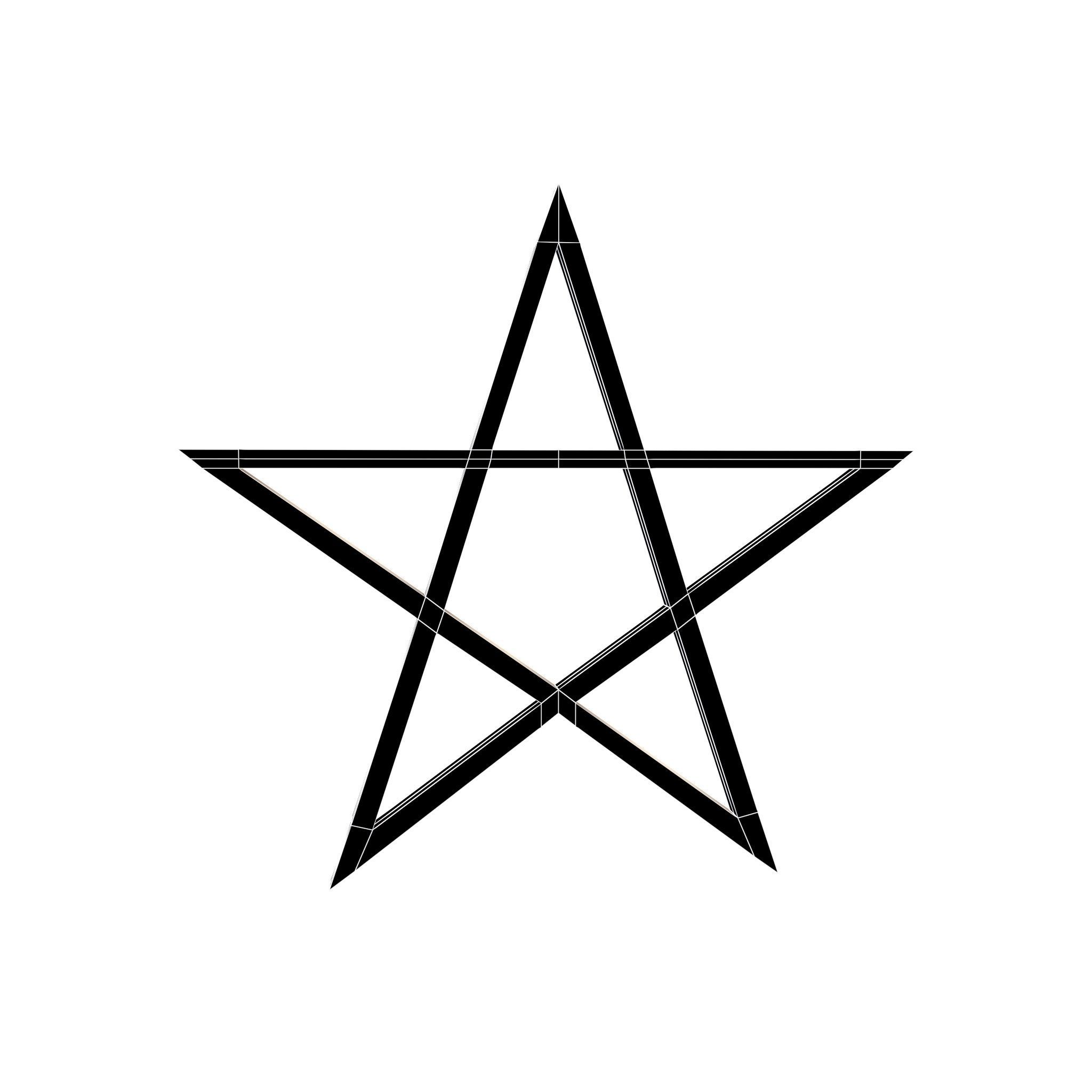 Pentagram Symbol v1 001 Low-poly 3D model_7