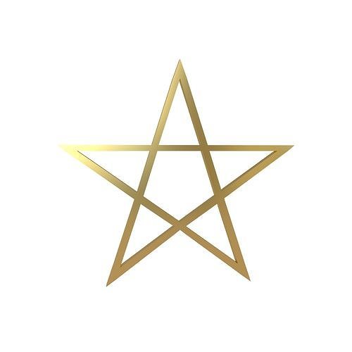 Pentagram Symbol v1 003 Low-poly 3D model