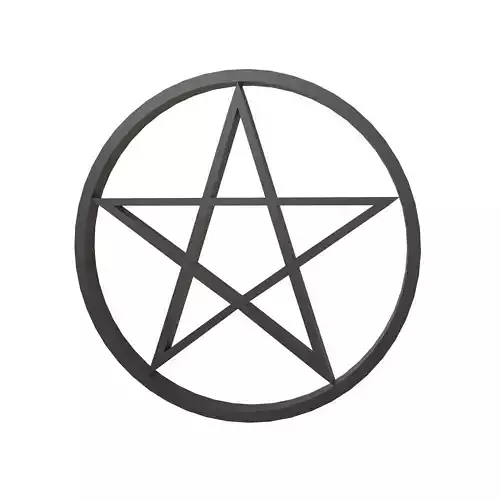Pentagram Symbol v2 001 Low-poly 3D model