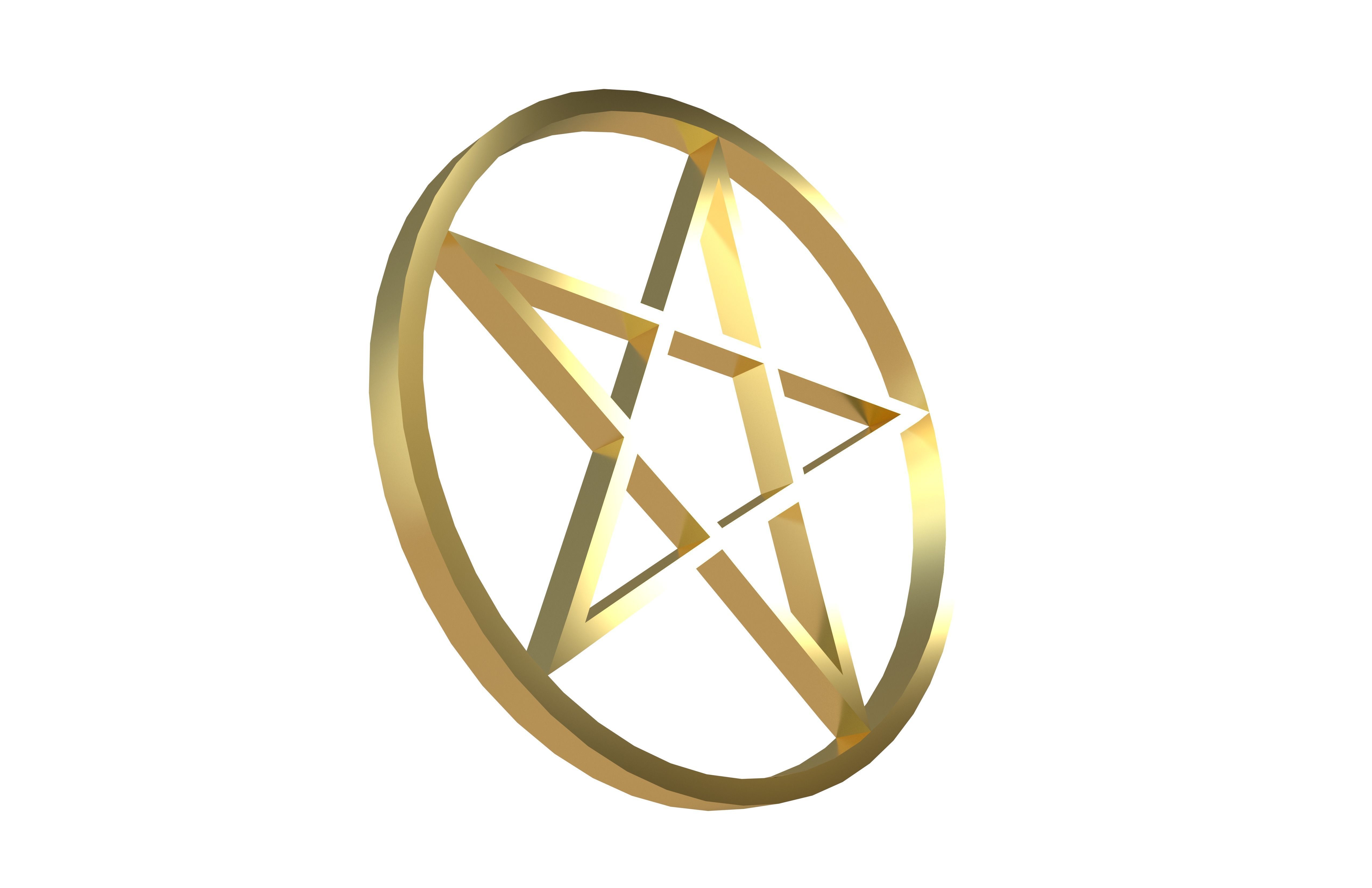Pentagram Symbol v2 003 Low-poly 3D model_2