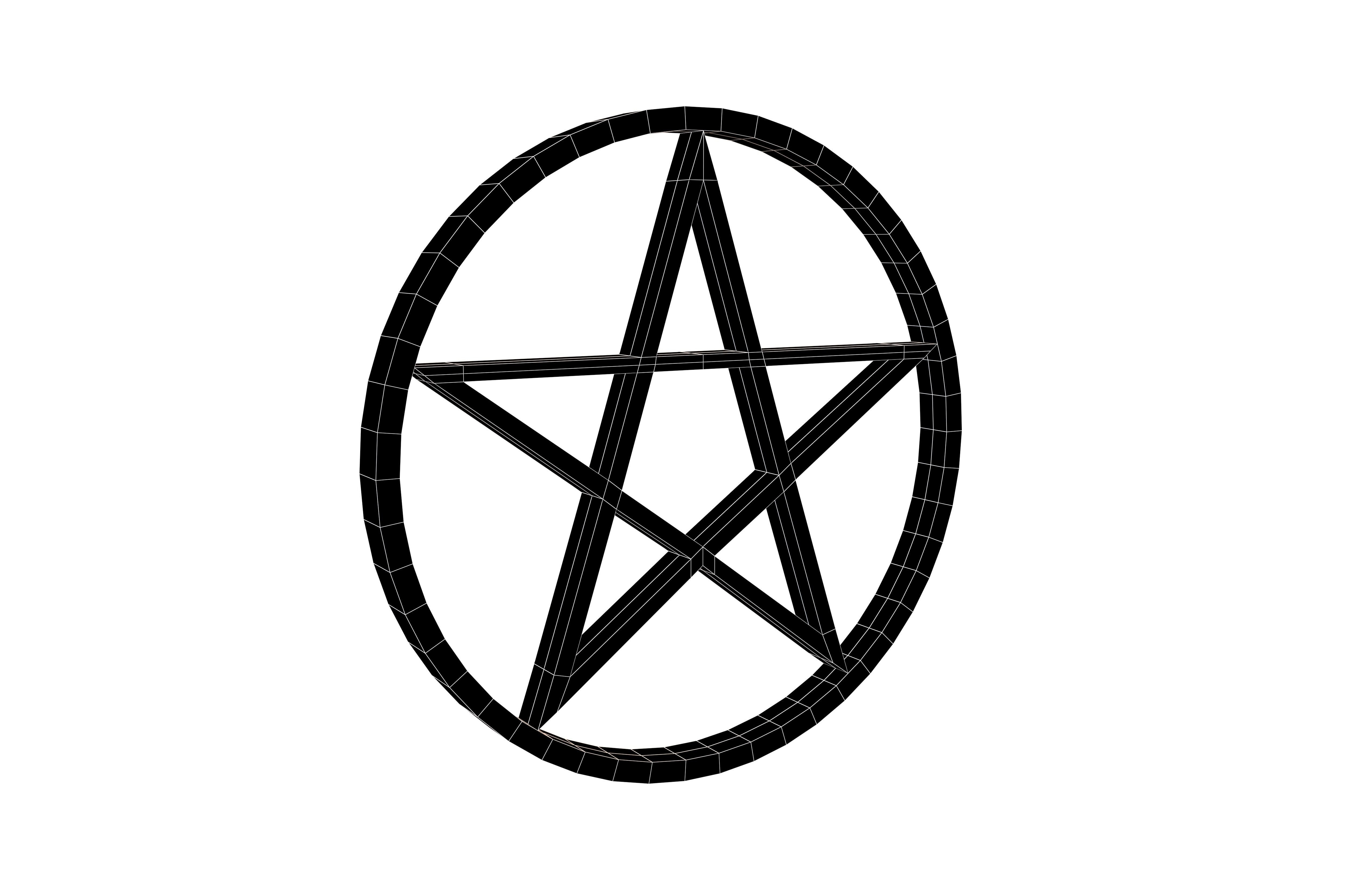 Pentagram Symbol v2 003 Low-poly 3D model_5