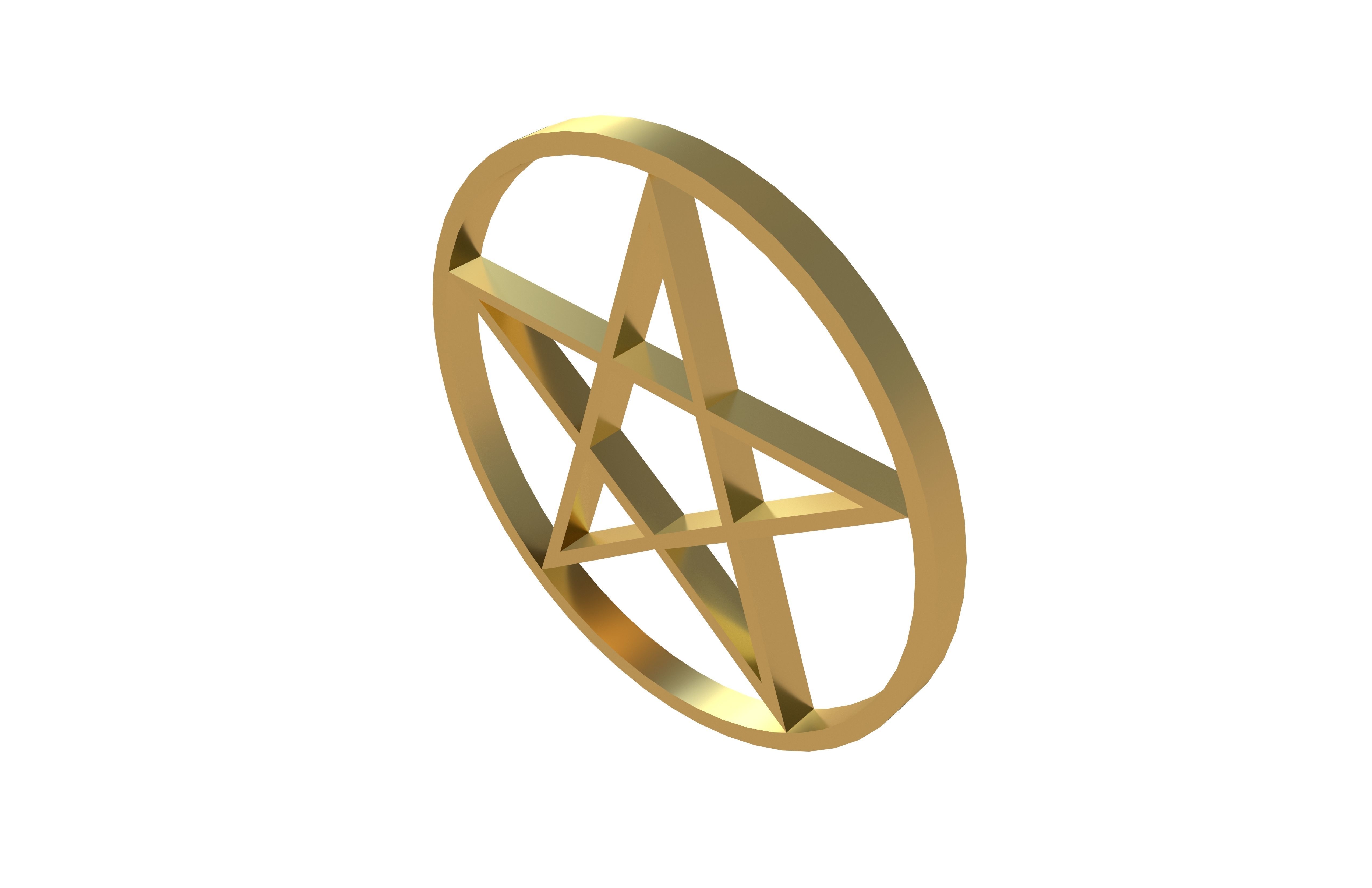 Pentagram Symbol v2 003 Low-poly 3D model_1