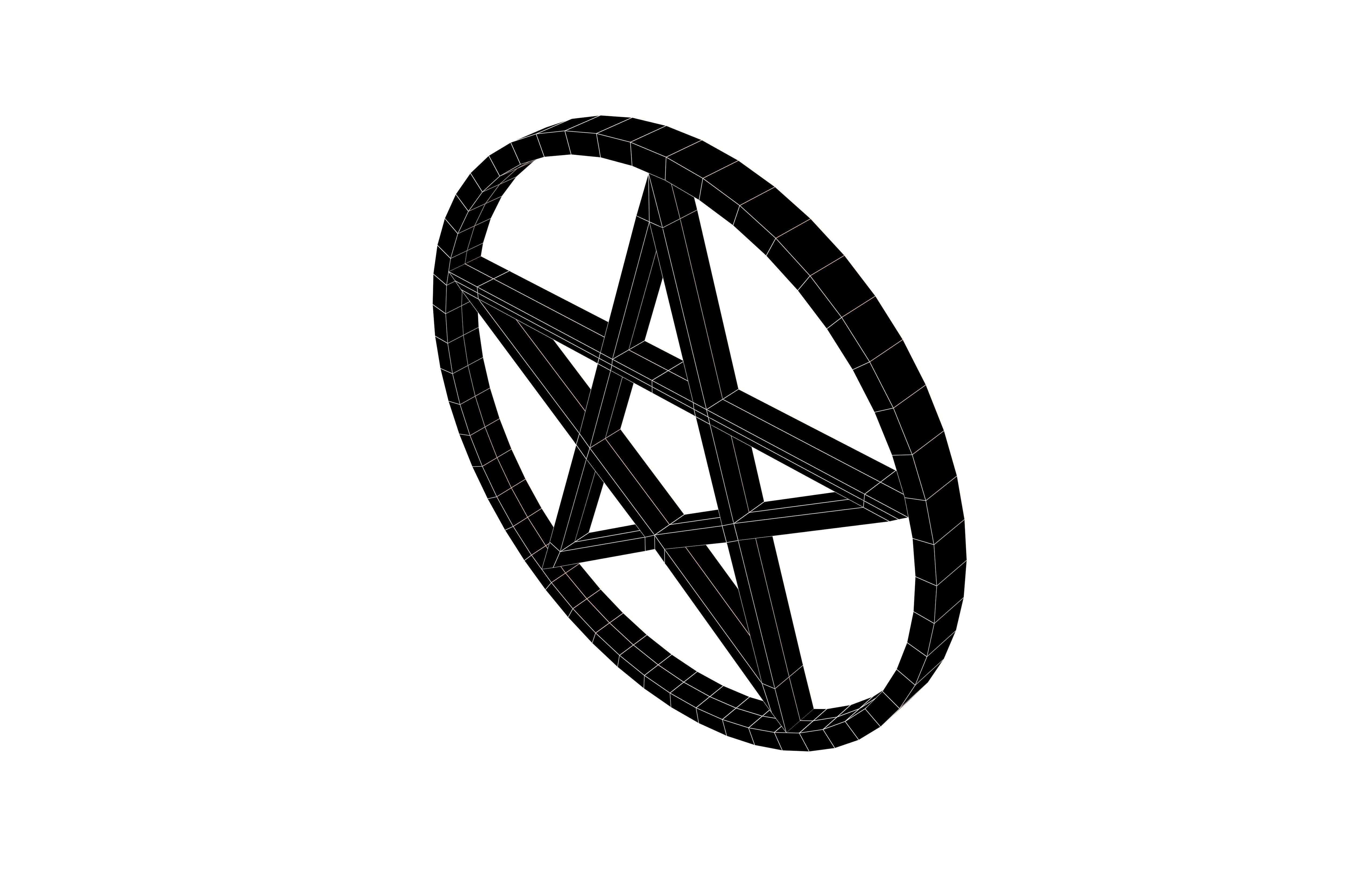 Pentagram Symbol v2 003 Low-poly 3D model_6