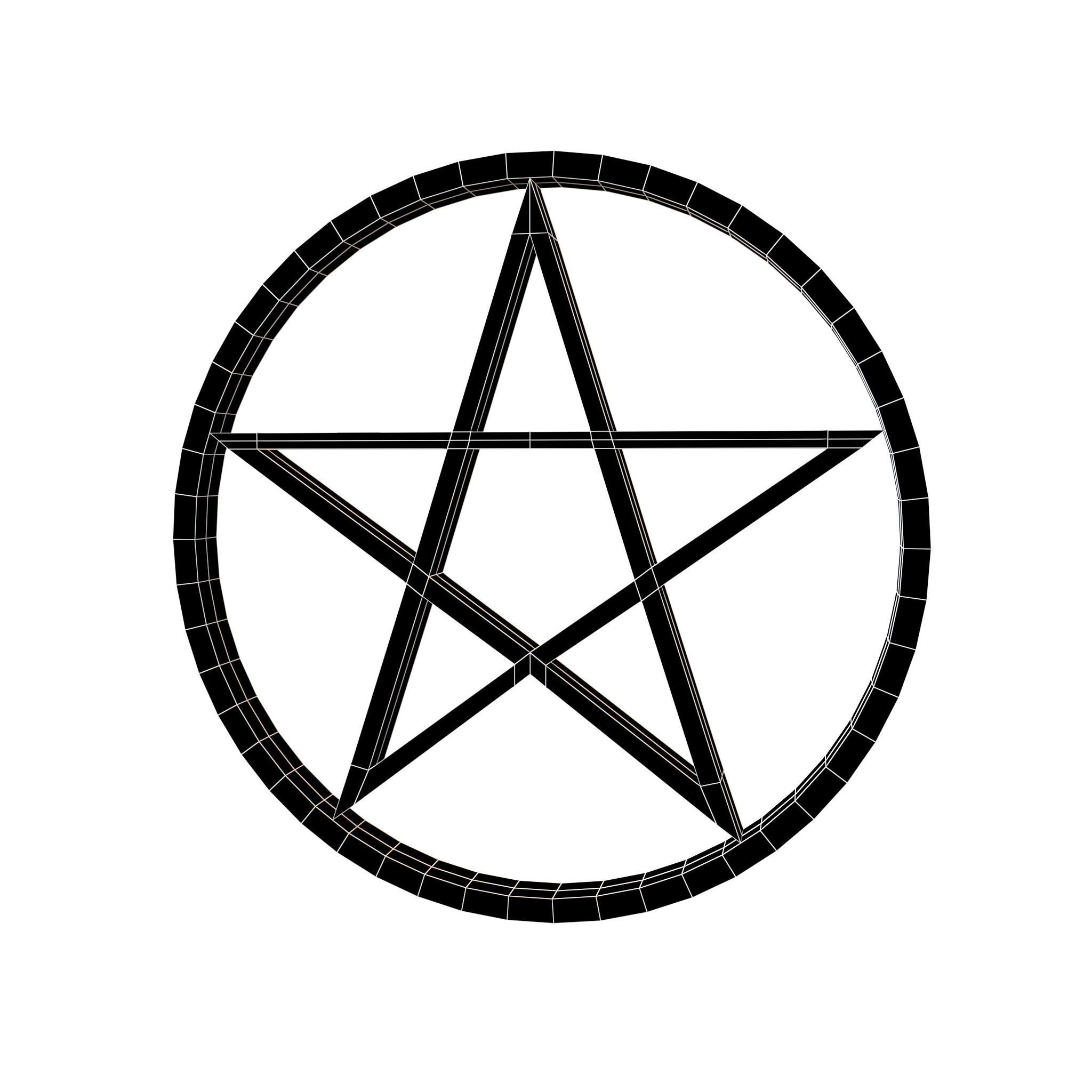 Pentagram Symbol v2 003 Low-poly 3D model_4