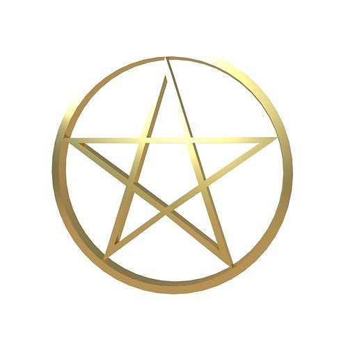 Pentagram Symbol v2 003 Low-poly 3D model