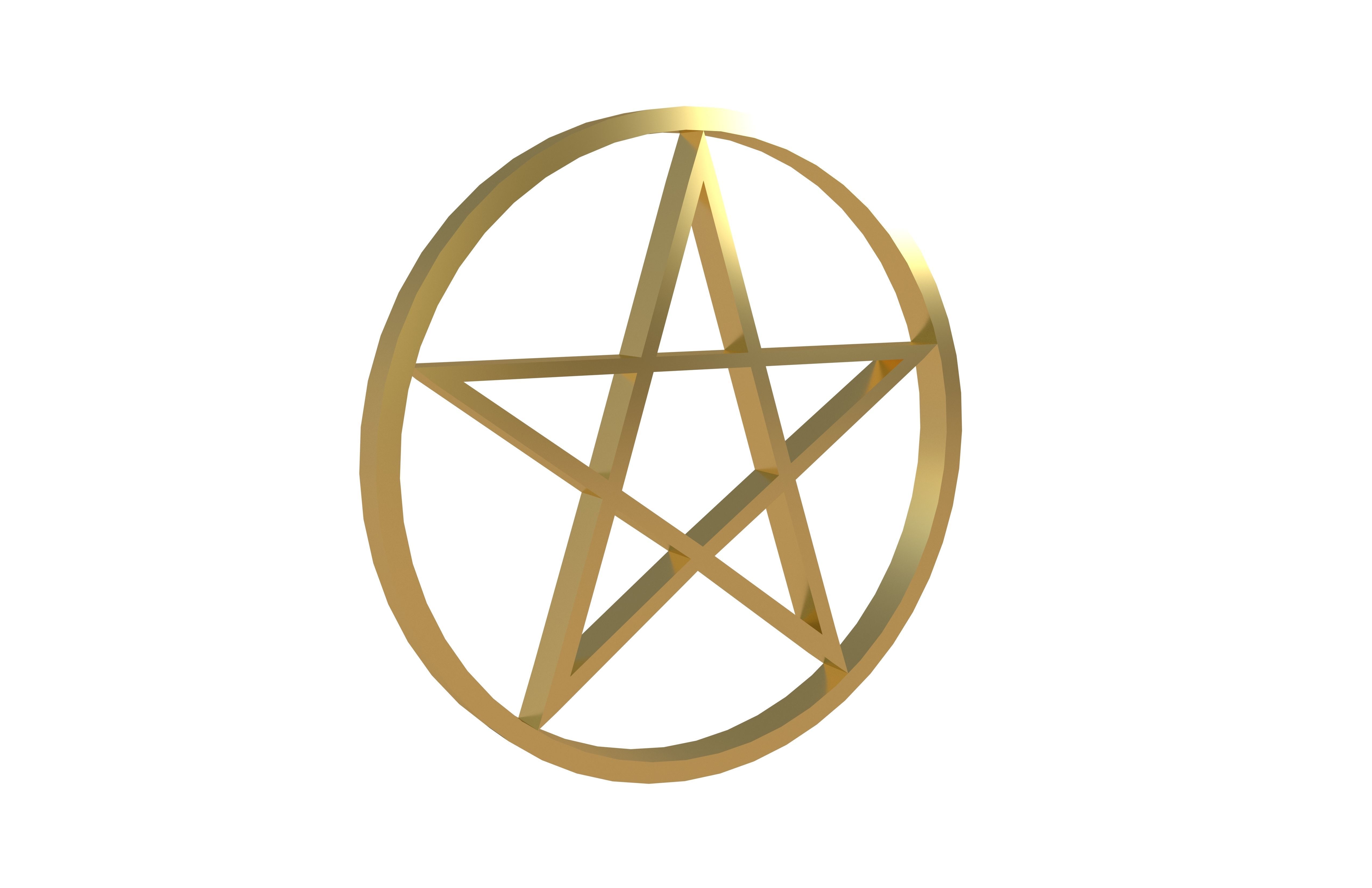 Pentagram Symbol v2 003 Low-poly 3D model_3