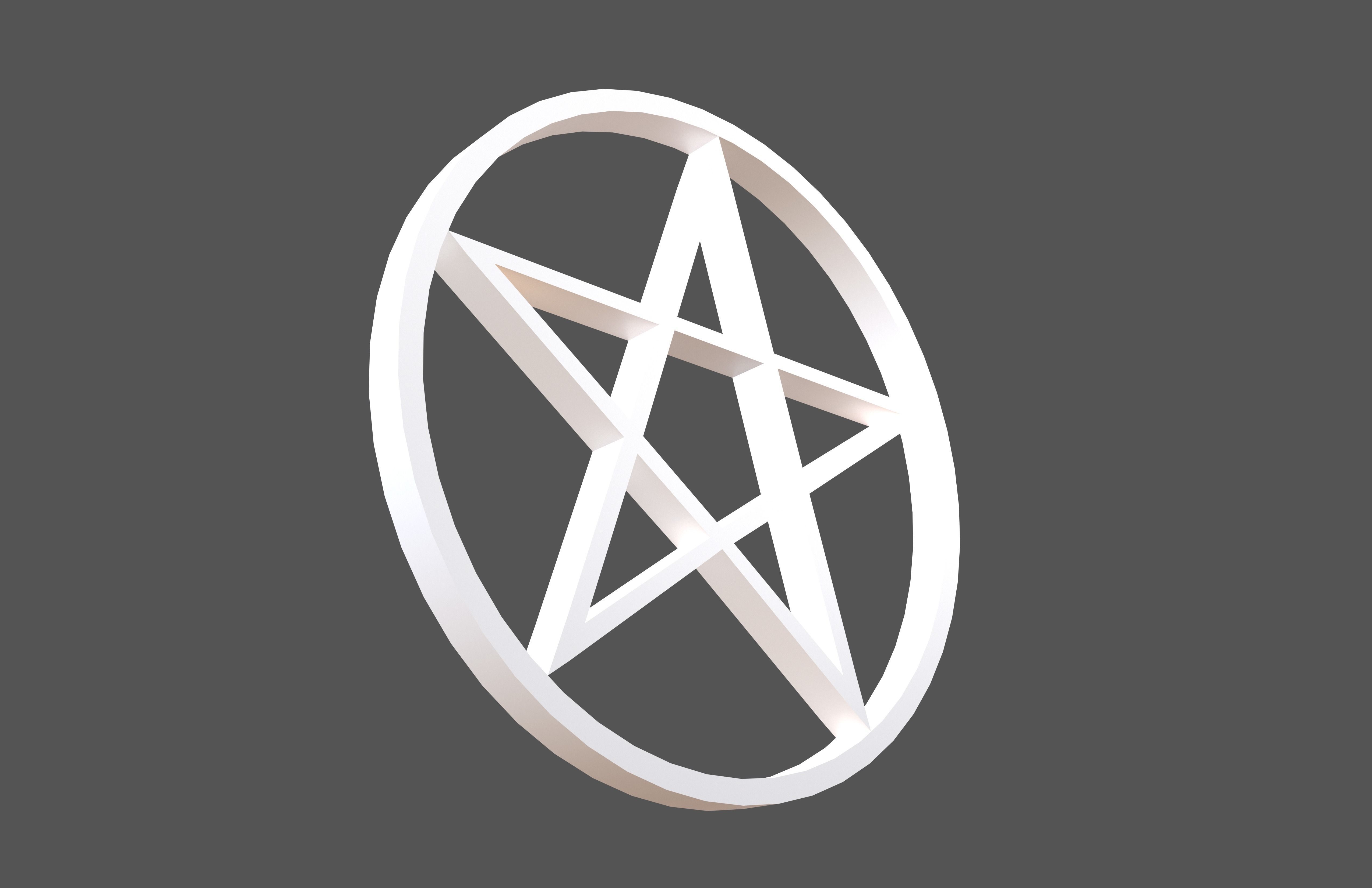 Pentagram Symbol v2 002 Low-poly 3D model_3
