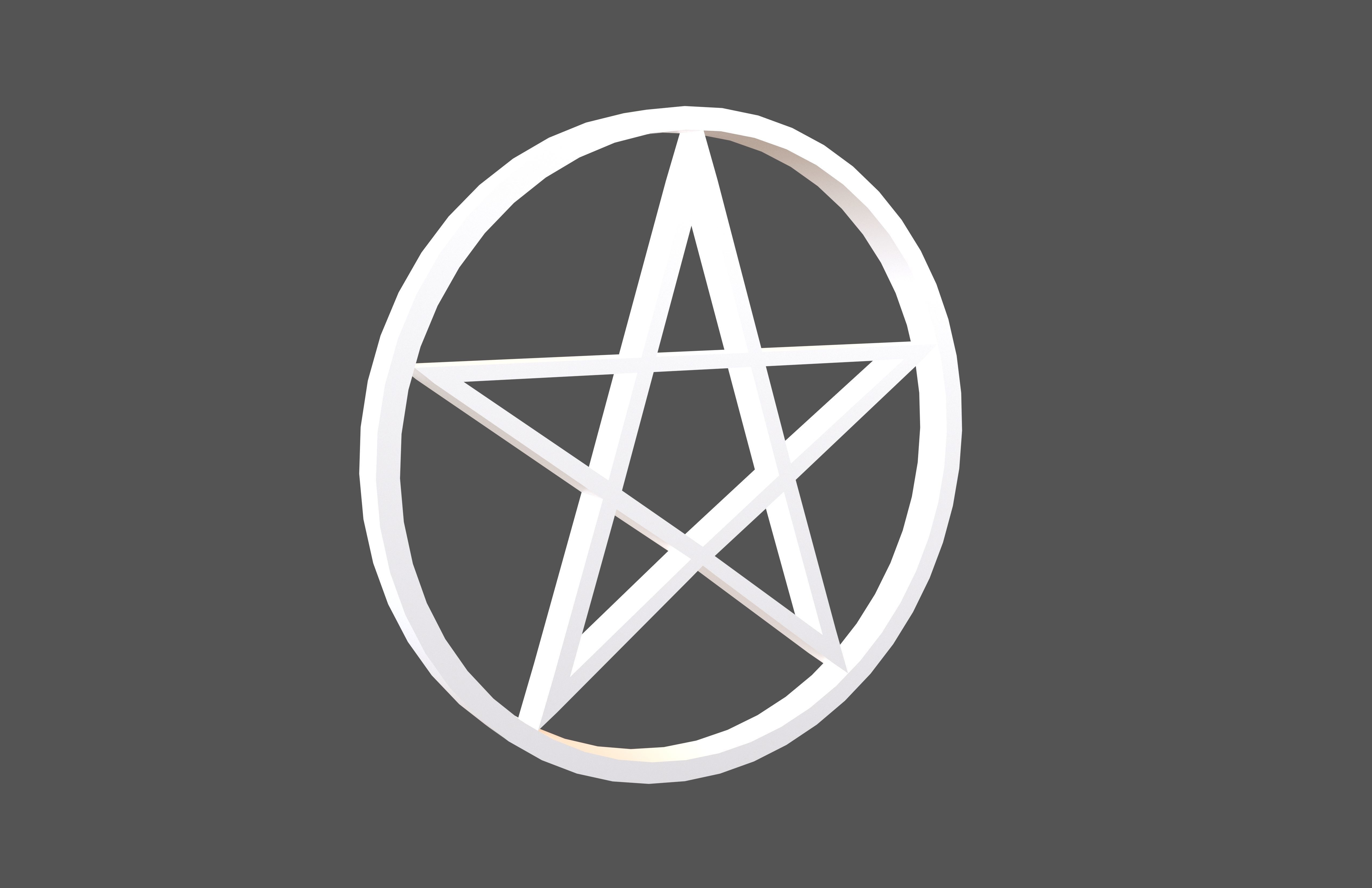 Pentagram Symbol v2 002 Low-poly 3D model_1