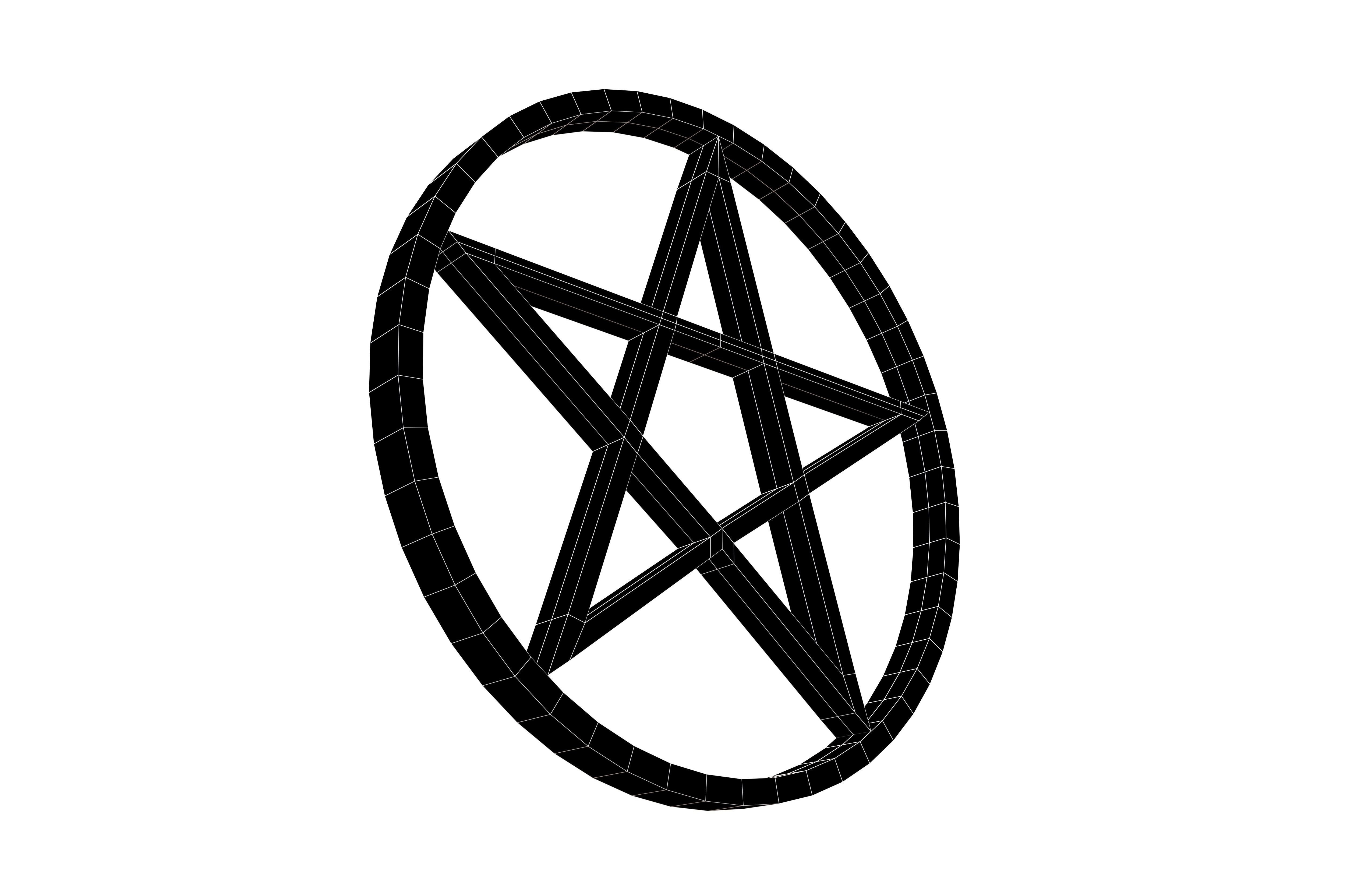 Pentagram Symbol v2 002 Low-poly 3D model_7