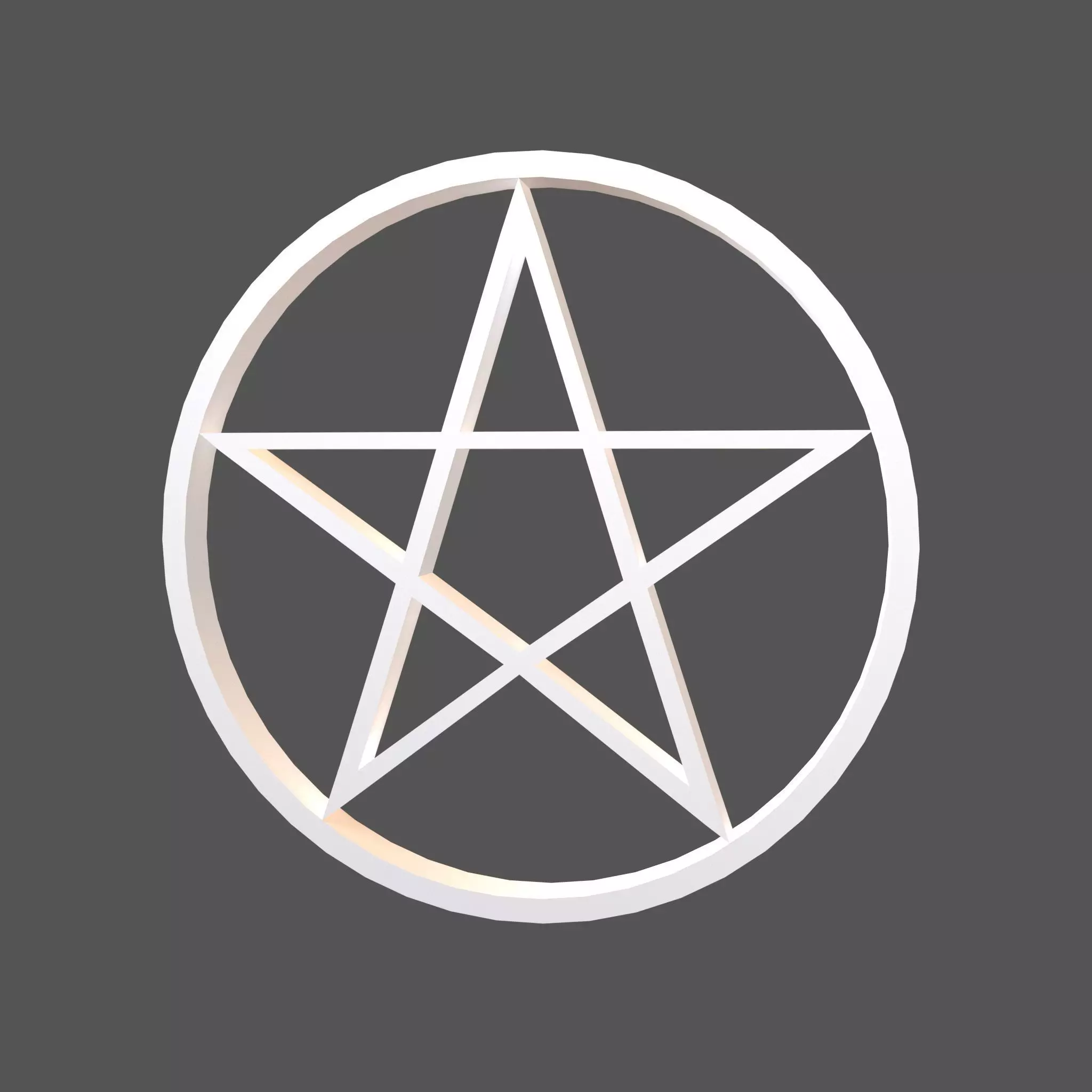 Pentagram Symbol v2 002 Low-poly 3D model_0