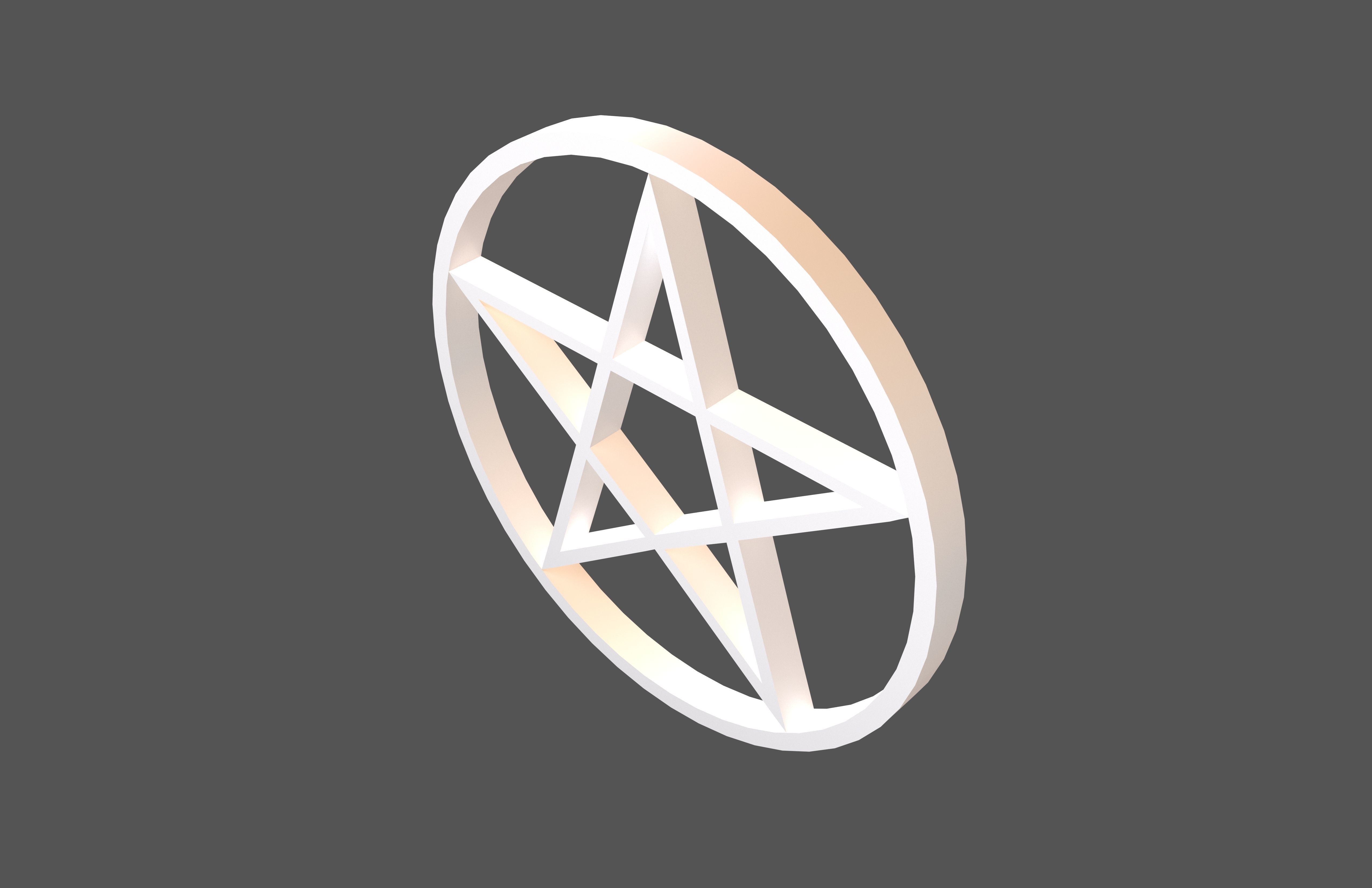 Pentagram Symbol v2 002 Low-poly 3D model_2