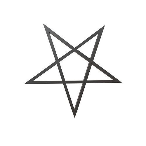 Inverted Pentagram Symbol v1 001 Low-poly 3D model