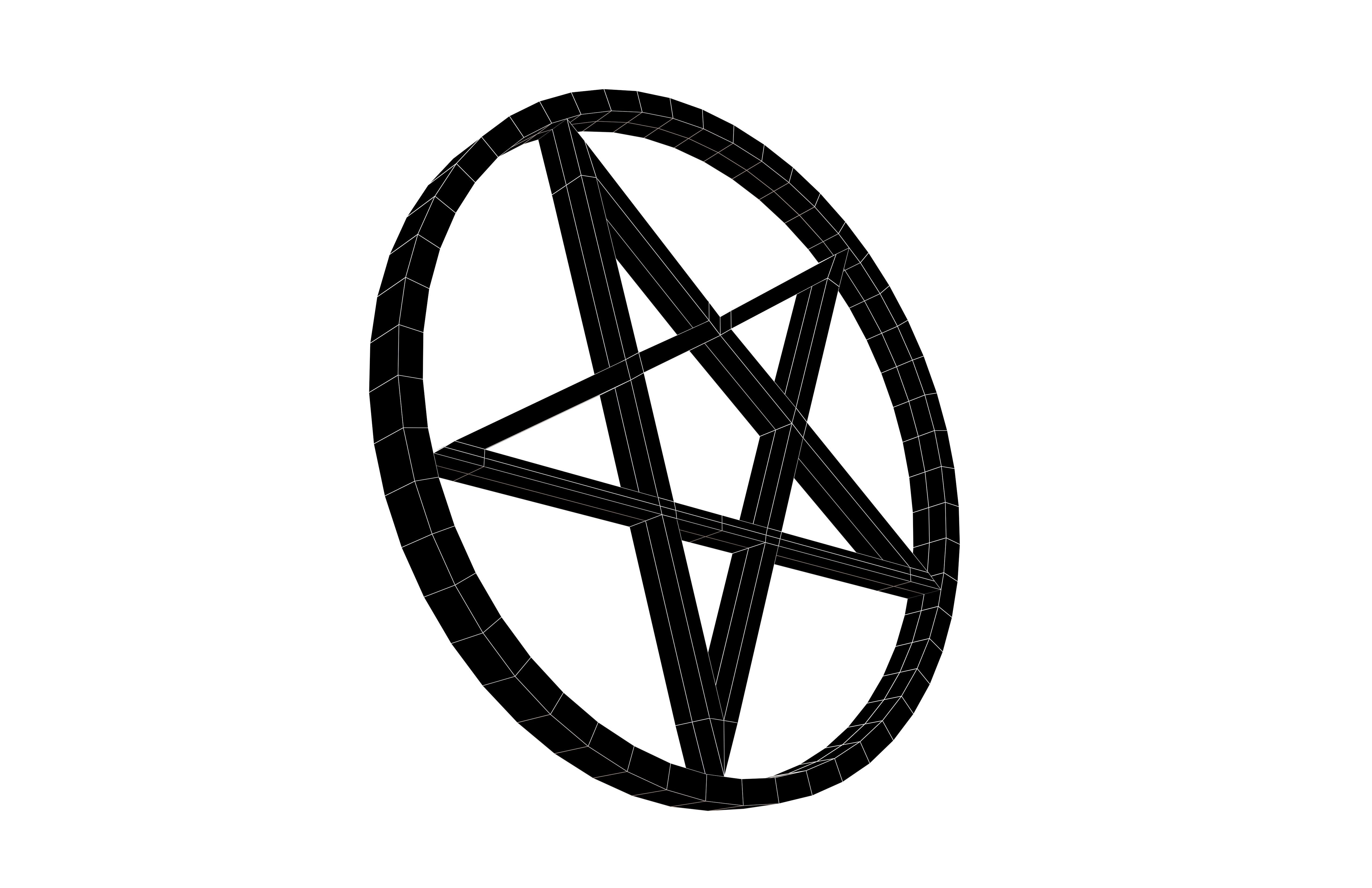 Inverted Pentagram Symbol v2 001 Low-poly 3D model_7