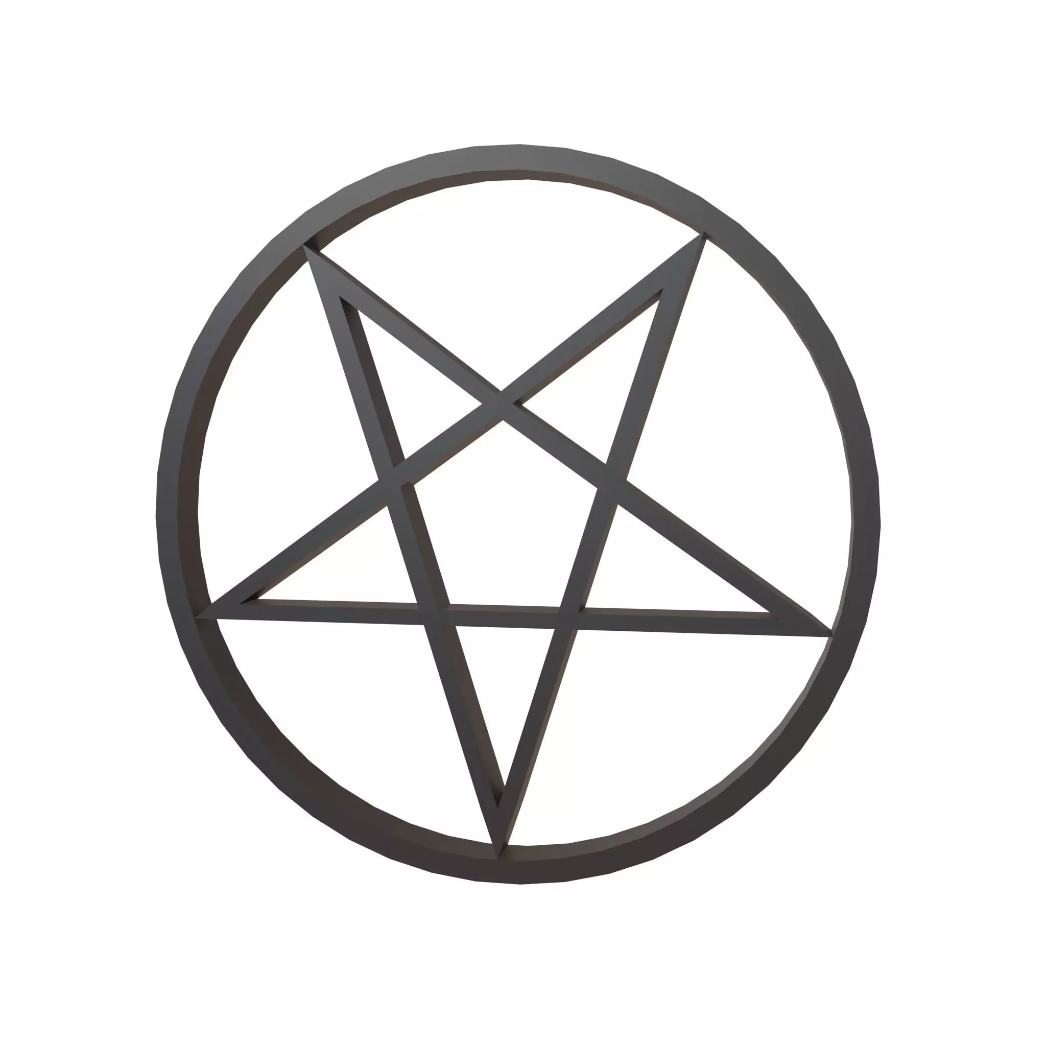 Inverted Pentagram Symbol v2 001 Low-poly 3D model_0