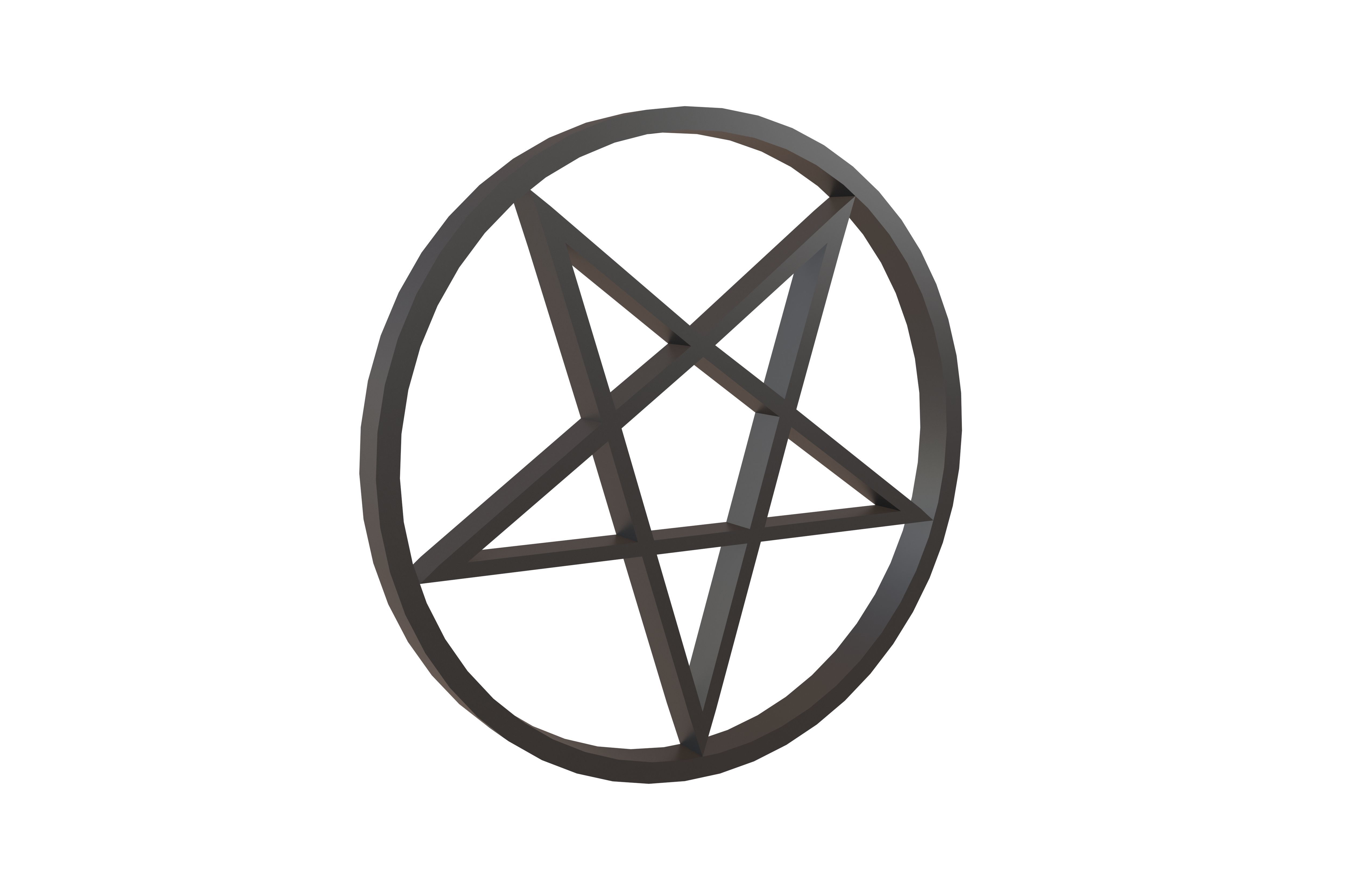 Inverted Pentagram Symbol v2 001 Low-poly 3D model_1