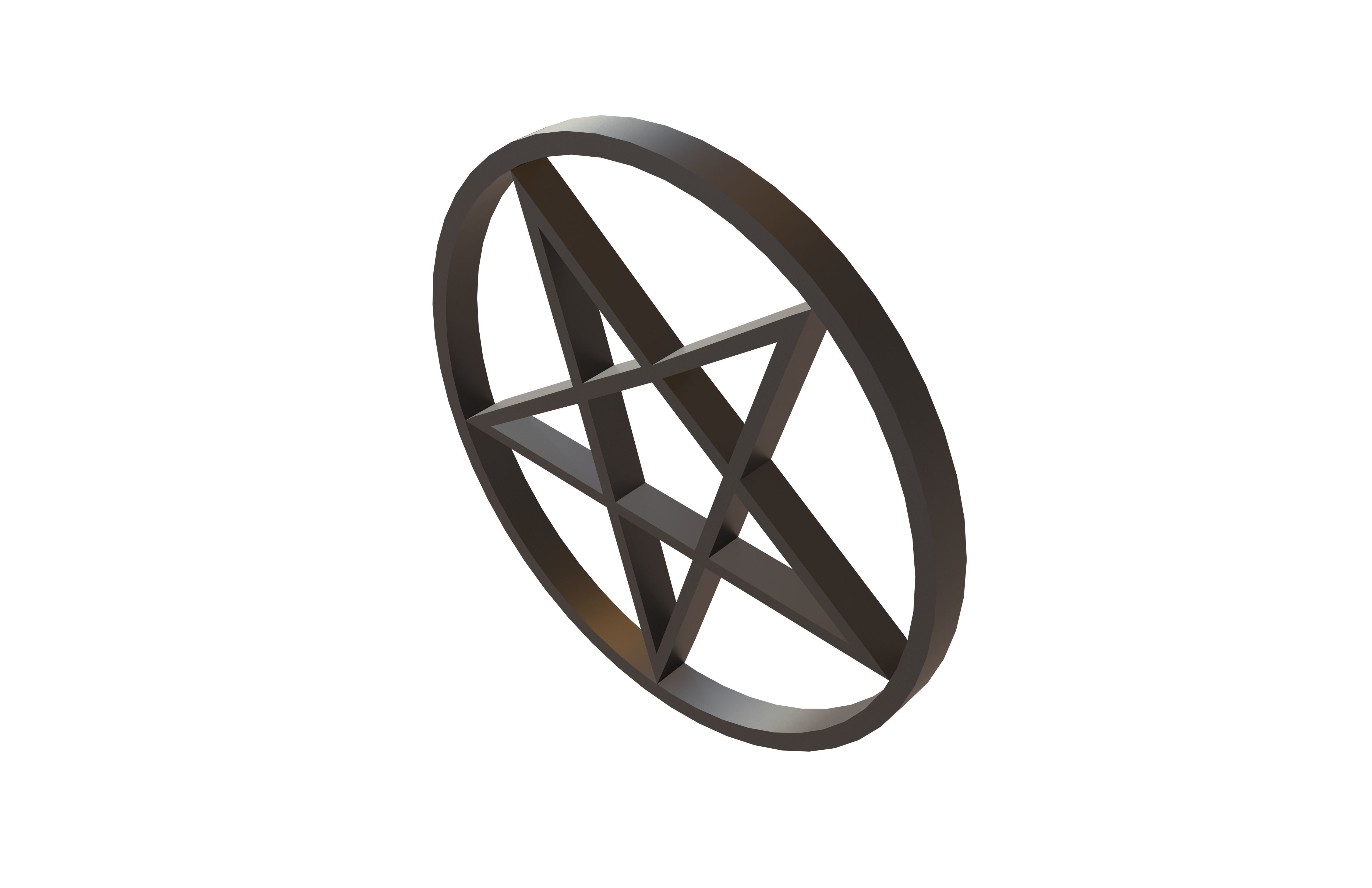 Inverted Pentagram Symbol v2 001 Low-poly 3D model_2
