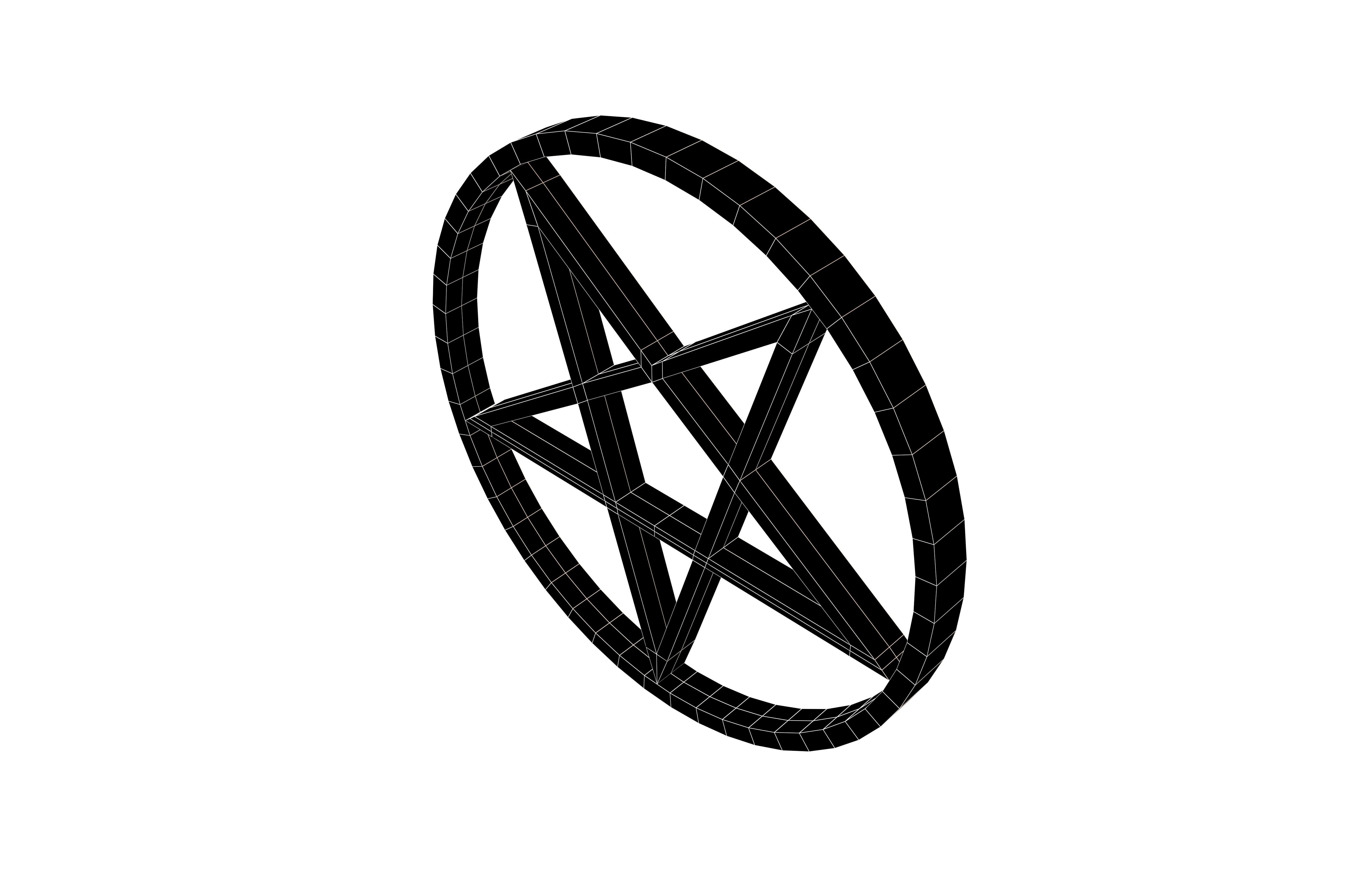 Inverted Pentagram Symbol v2 001 Low-poly 3D model_6