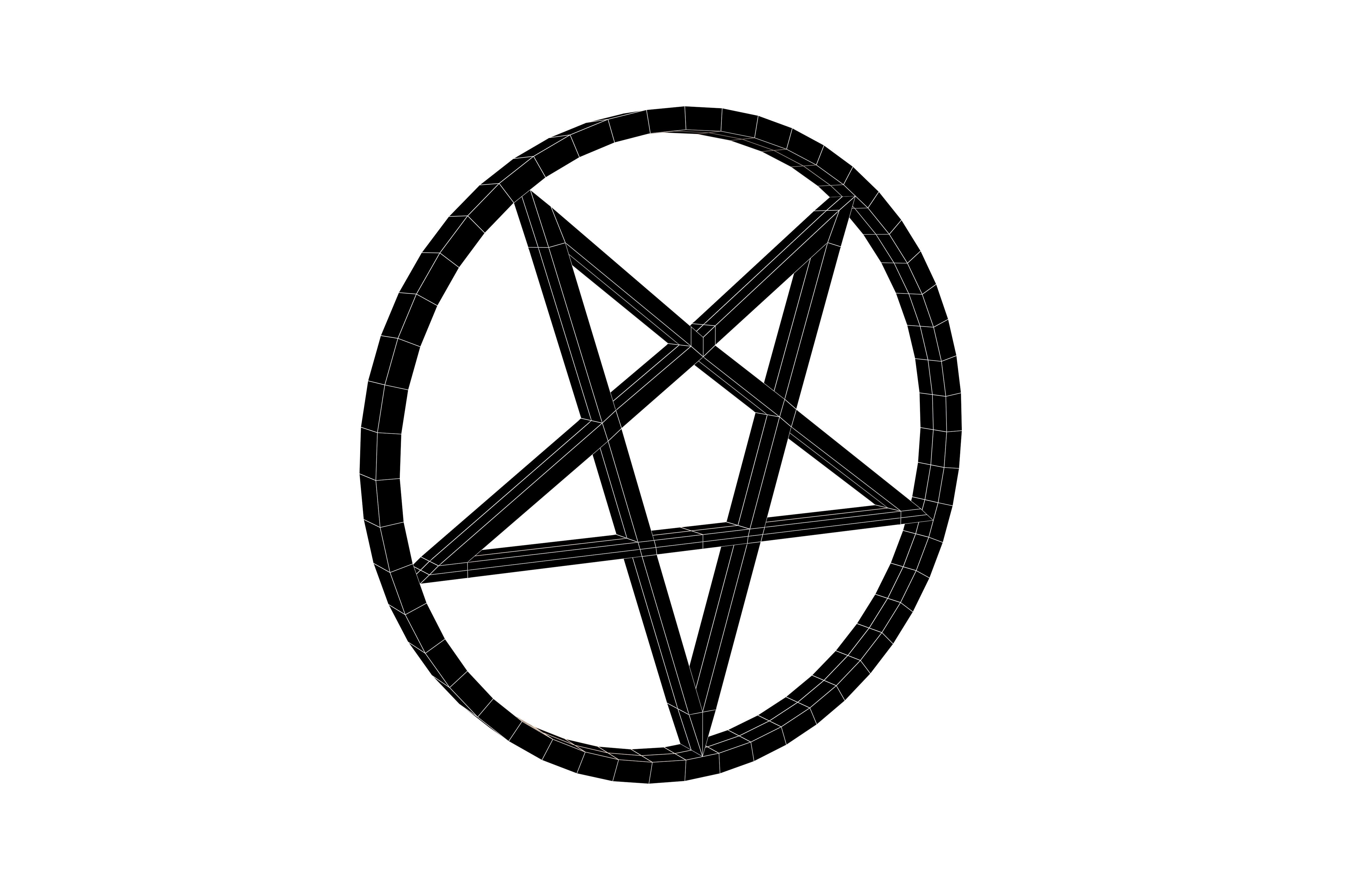 Inverted Pentagram Symbol v2 001 Low-poly 3D model_5