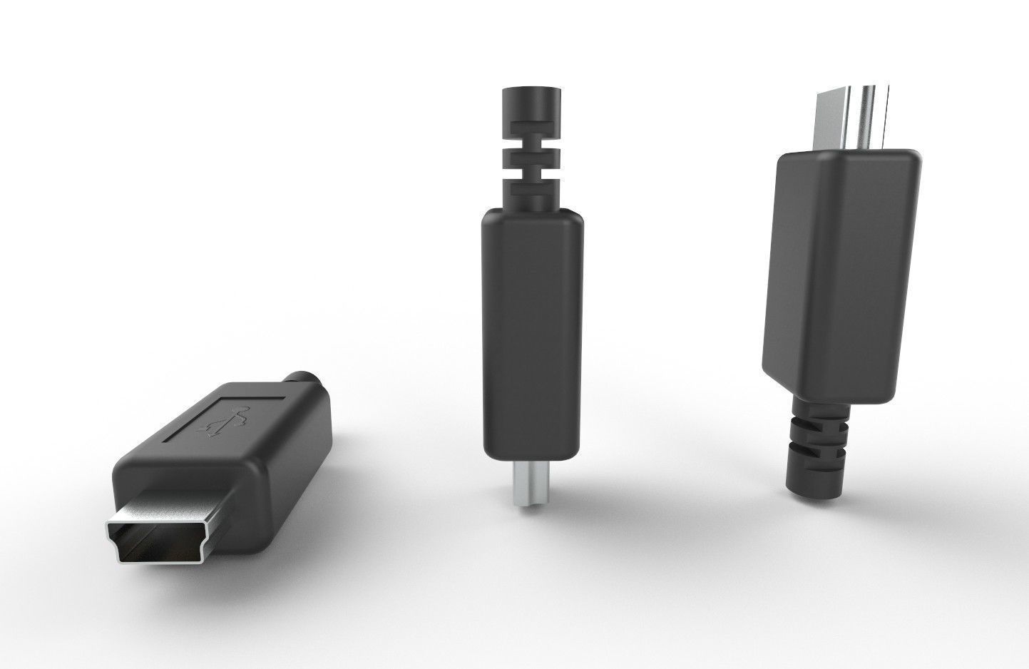 USB M6  Mini 20 Type B Male Low-poly 3D model_19