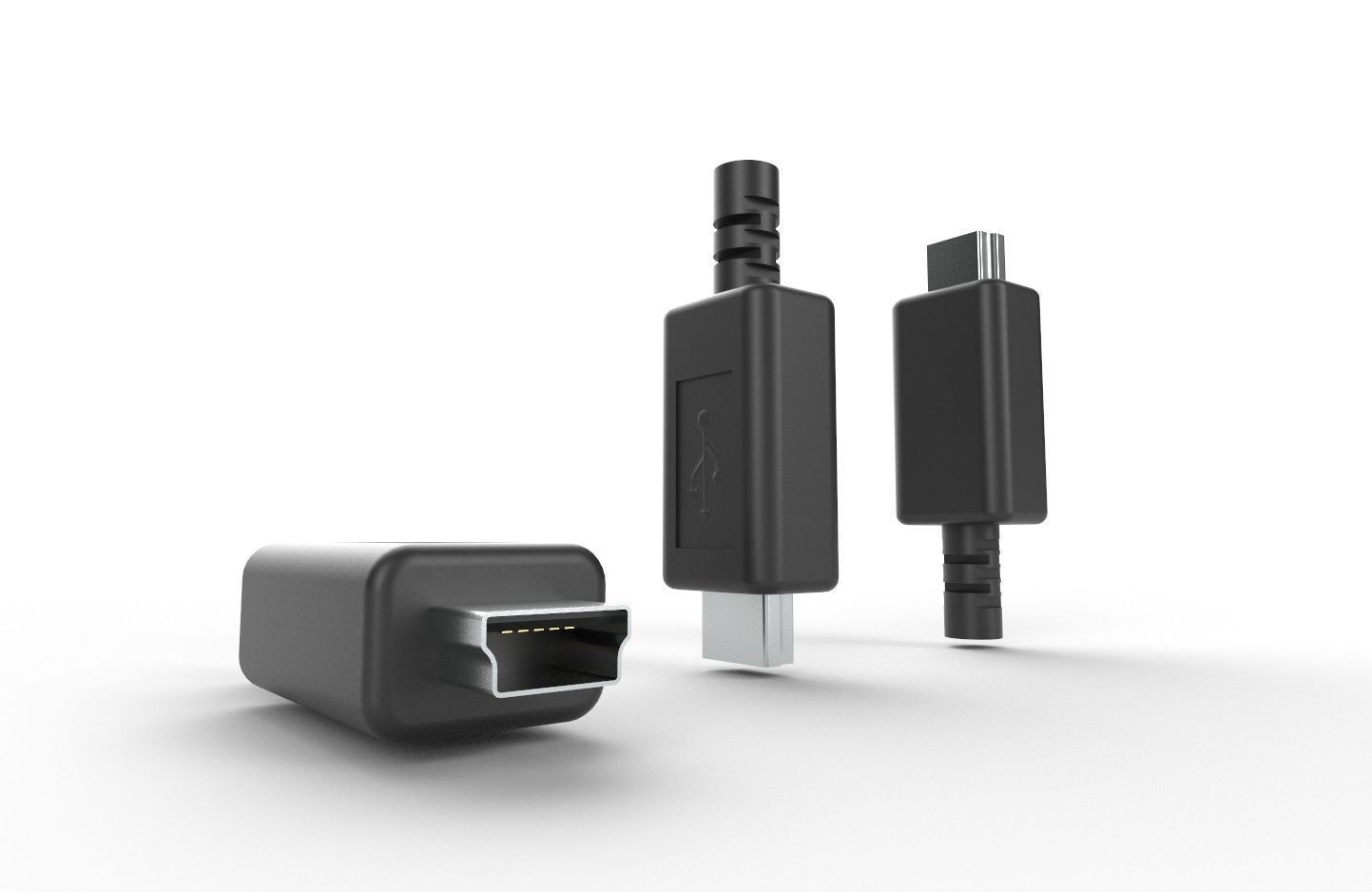 USB M6  Mini 20 Type B Male Low-poly 3D model_24