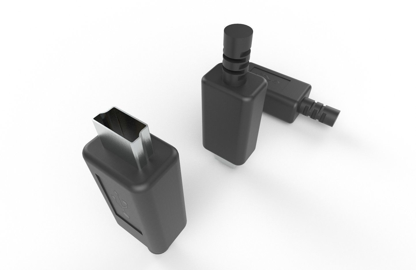 USB M6  Mini 20 Type B Male Low-poly 3D model_23