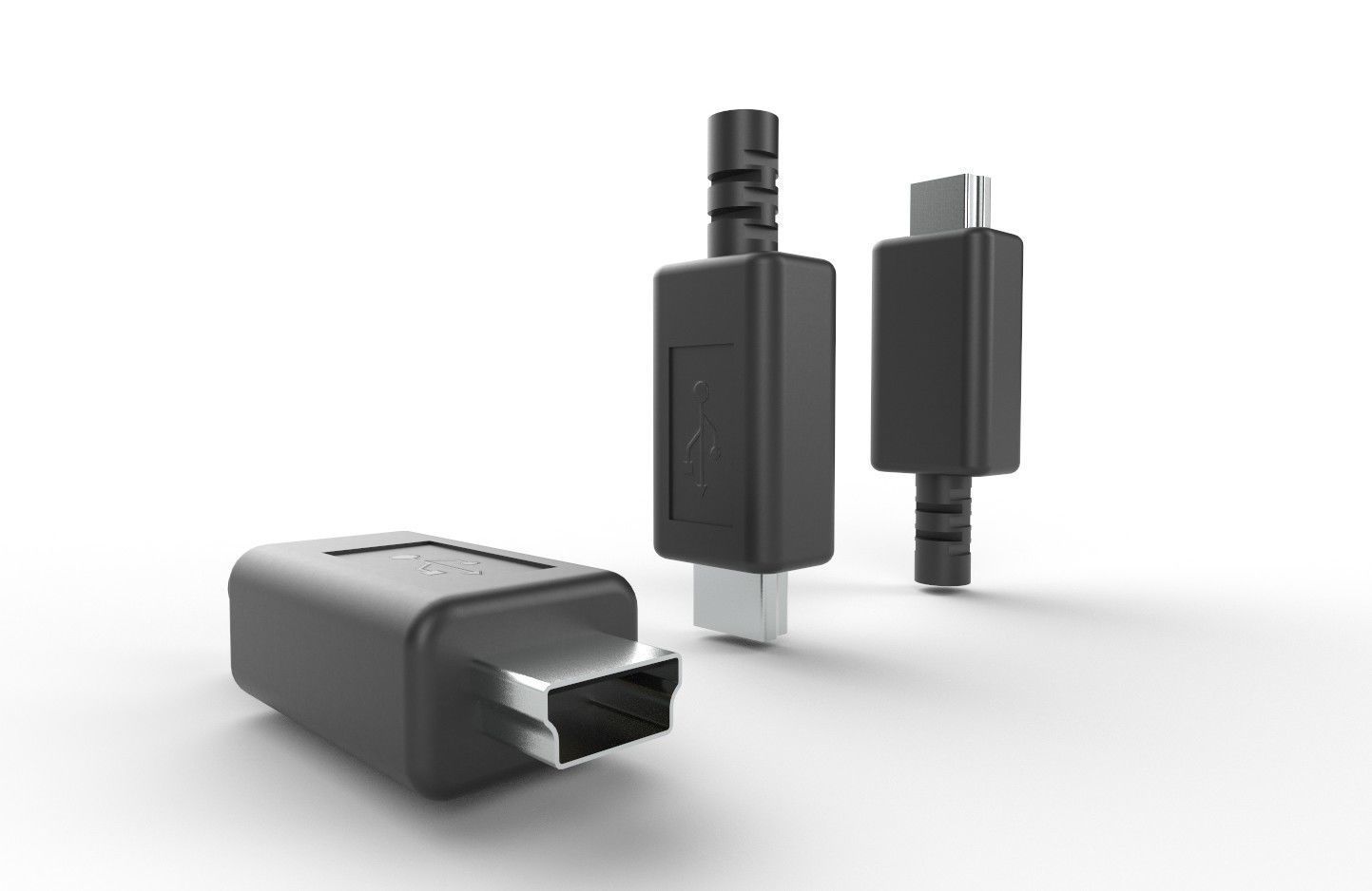 USB M6  Mini 20 Type B Male Low-poly 3D model_3