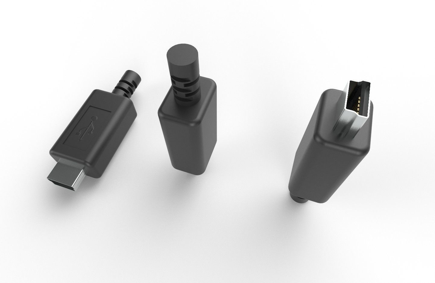 USB M6  Mini 20 Type B Male Low-poly 3D model_26