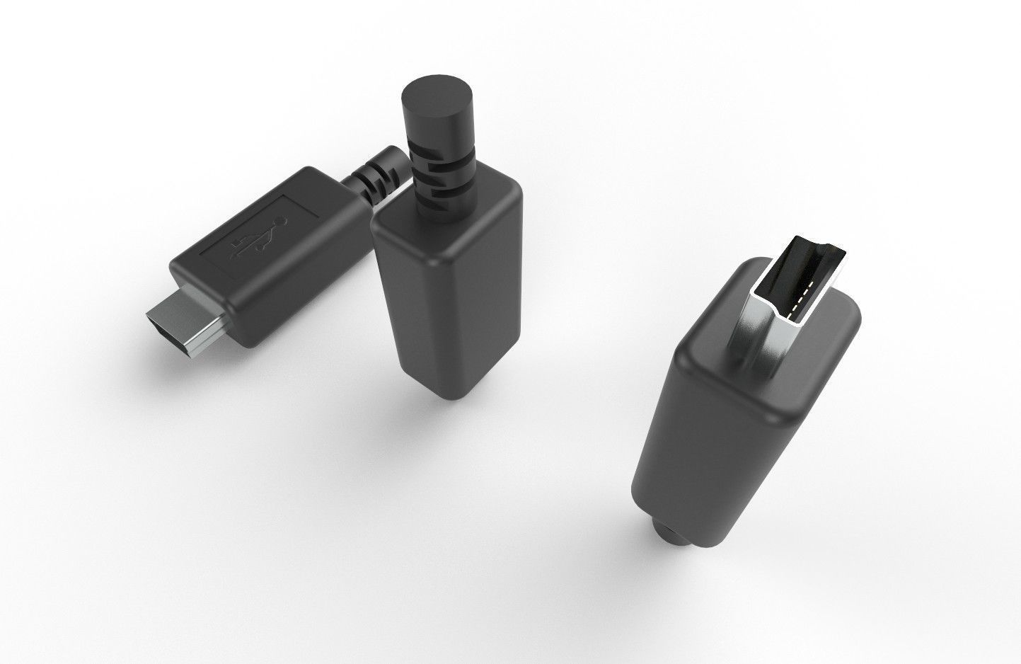 USB M6  Mini 20 Type B Male Low-poly 3D model_13