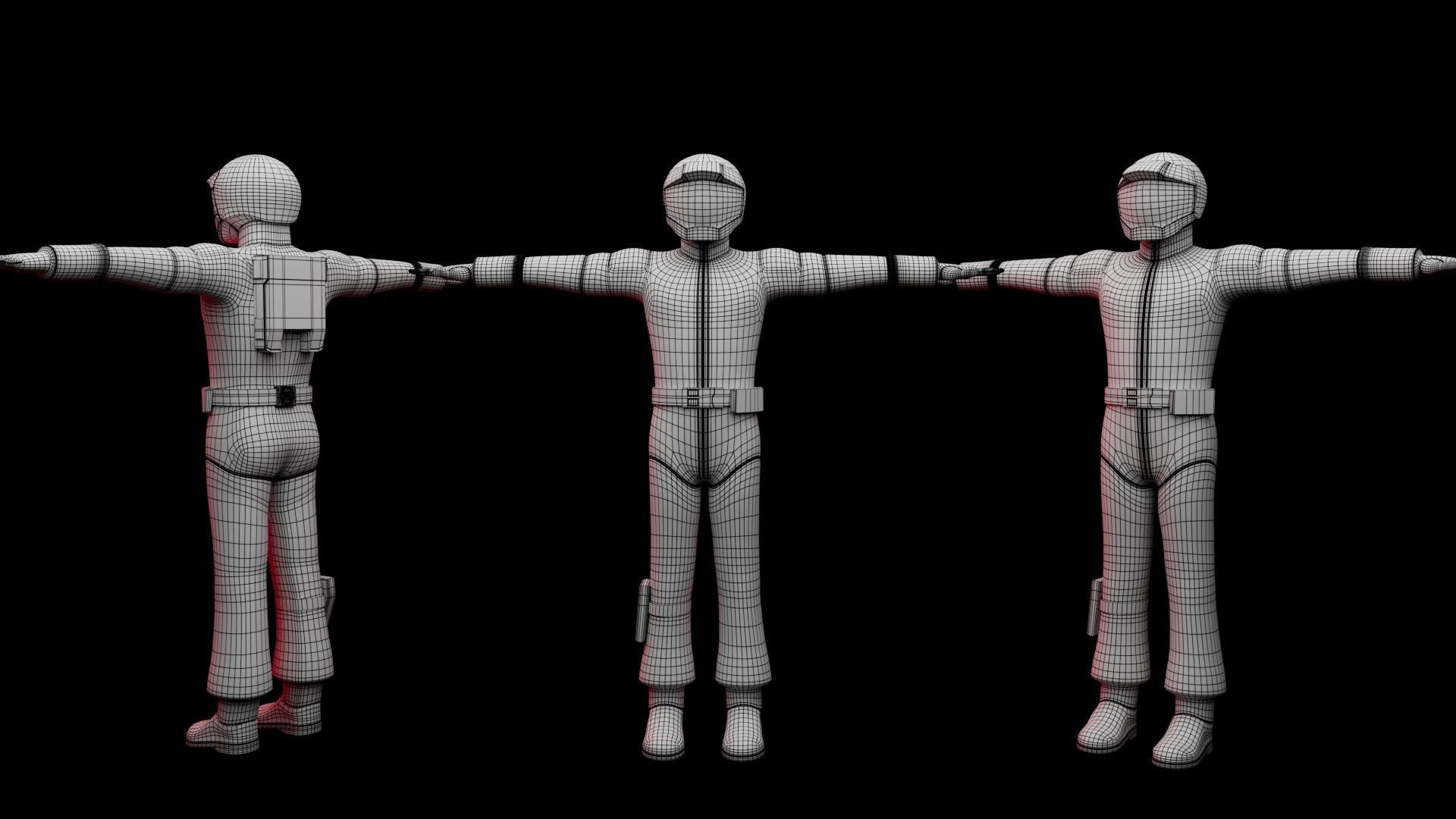 Zeon Pilot Character Skins Free 3D model_14