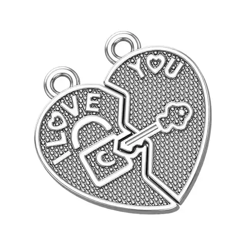 Puzzle heart pendant 3D print model 3D print model 