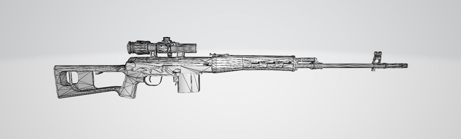 SVD 3D model ak - rifle 3D model_4