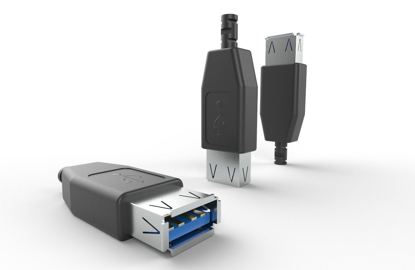 USB M7  Type A Female V1 Low-poly 3D model_27