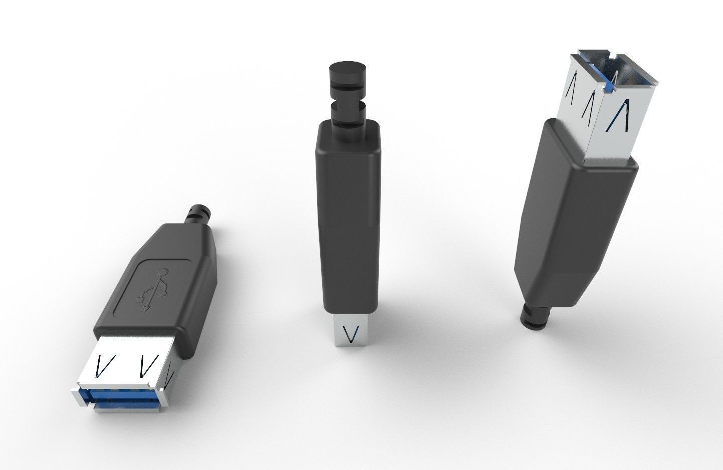 USB M7  Type A Female V1 Low-poly 3D model_11
