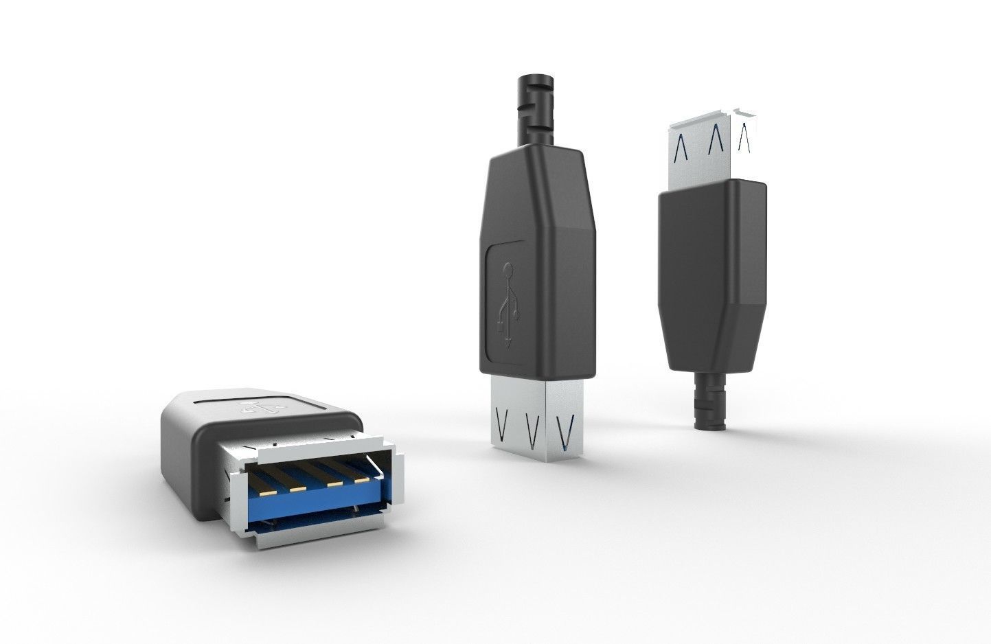 USB M7  Type A Female V1 Low-poly 3D model_21